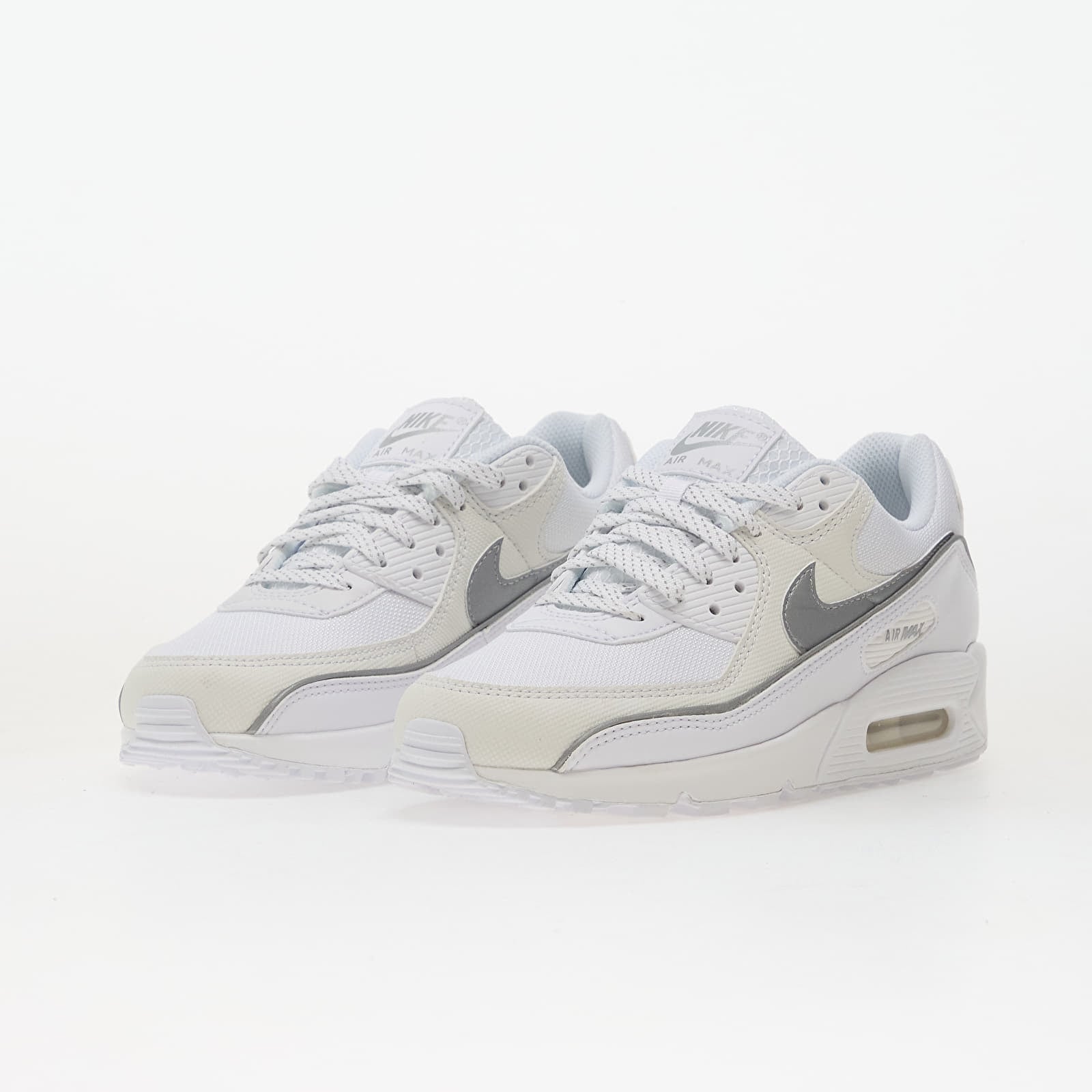 Miesten lenkkarit ja kengät Nike Air Max 90 Premium White/ Metallic Silver-White