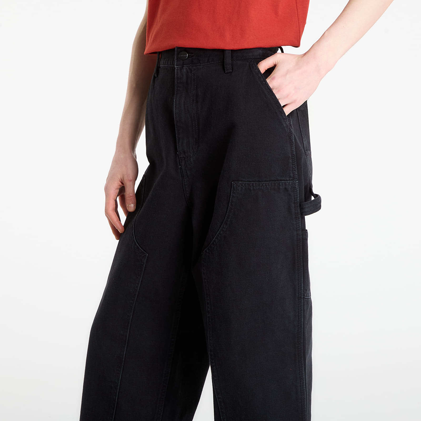 Női farmerek Carhartt WIP W' Brandon Double Knee Pant Black