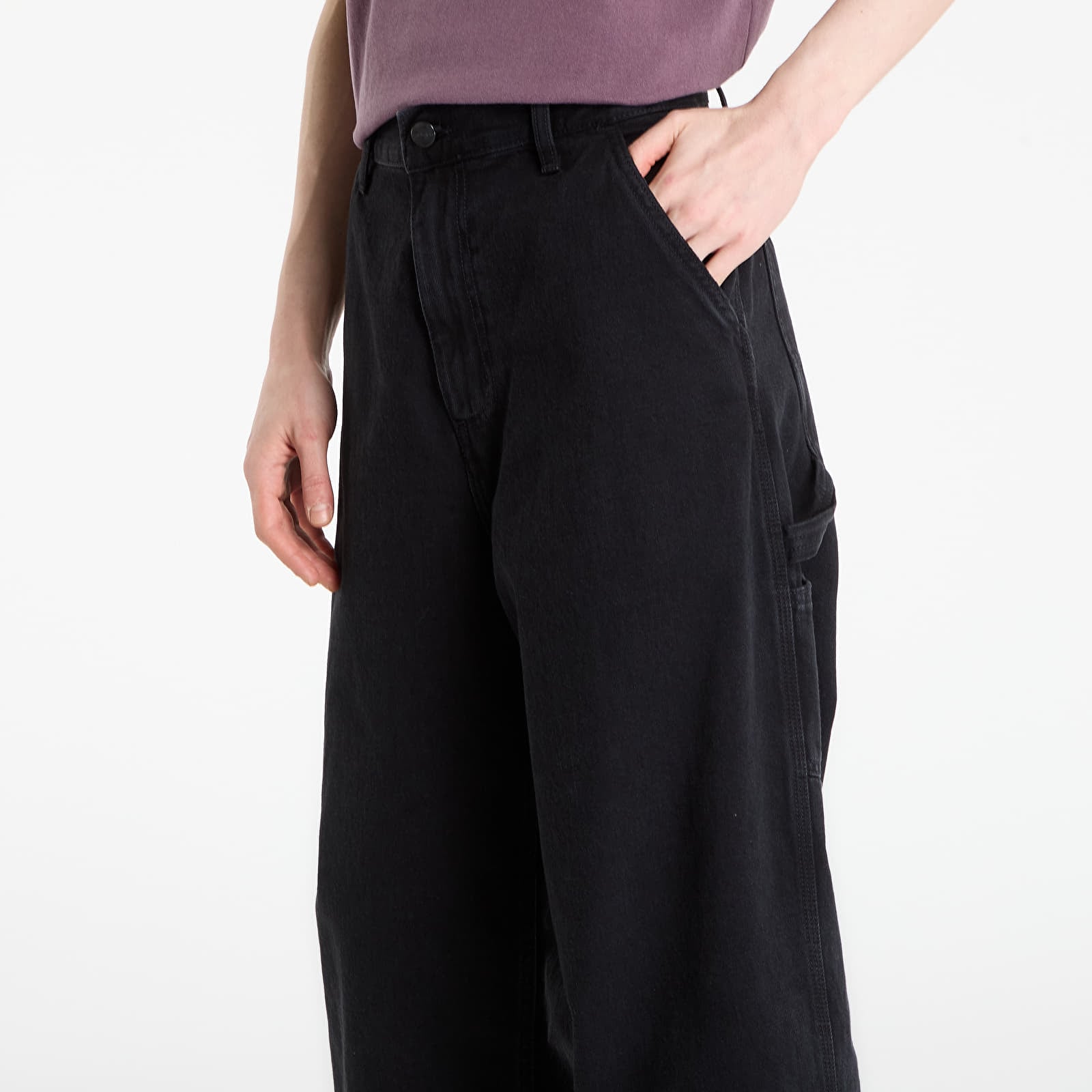 Női farmerek Carhartt WIP W' Brandon Single Knee Pant Black