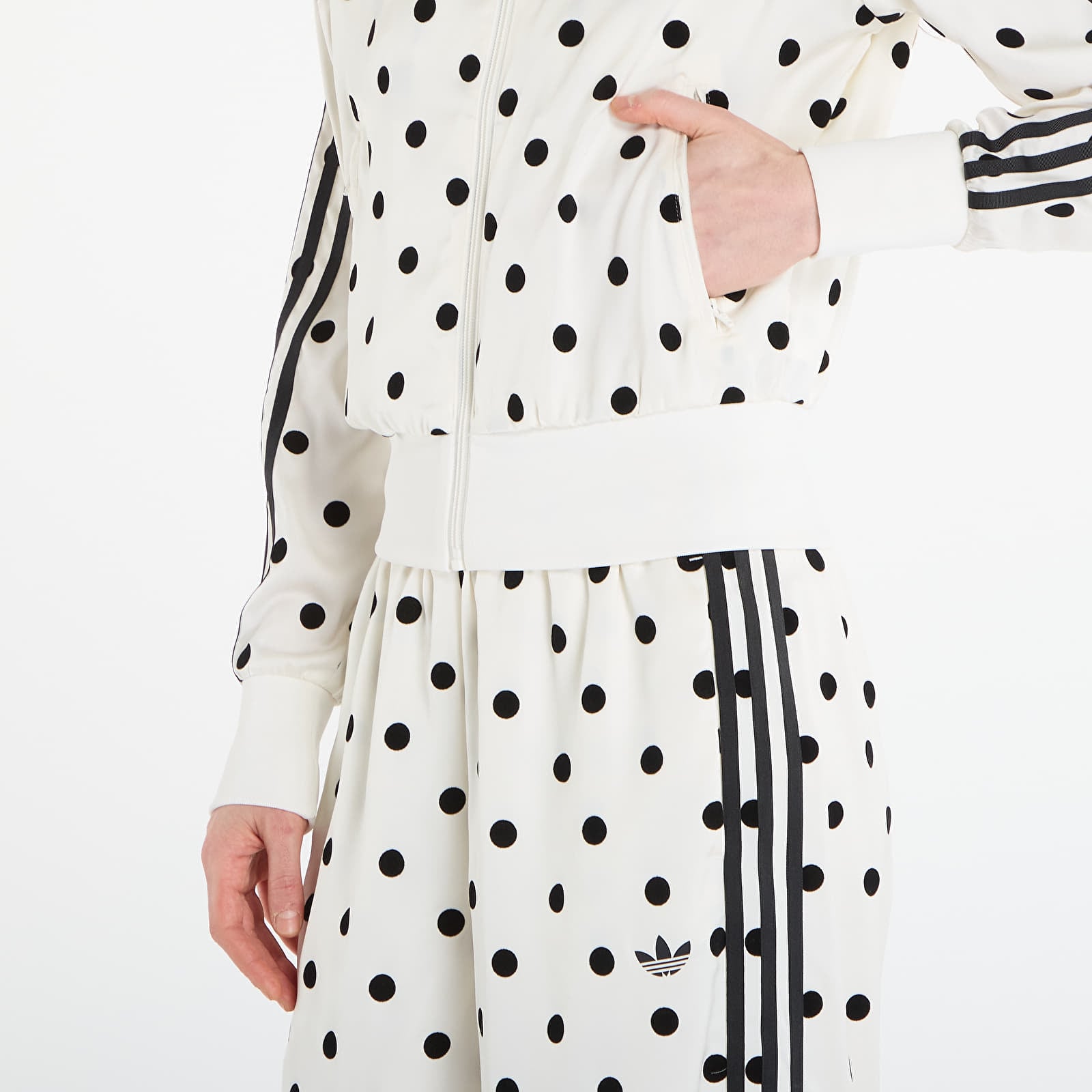 Дамски суичъри adidas Satin Polka Dots Tt Track Top Off White