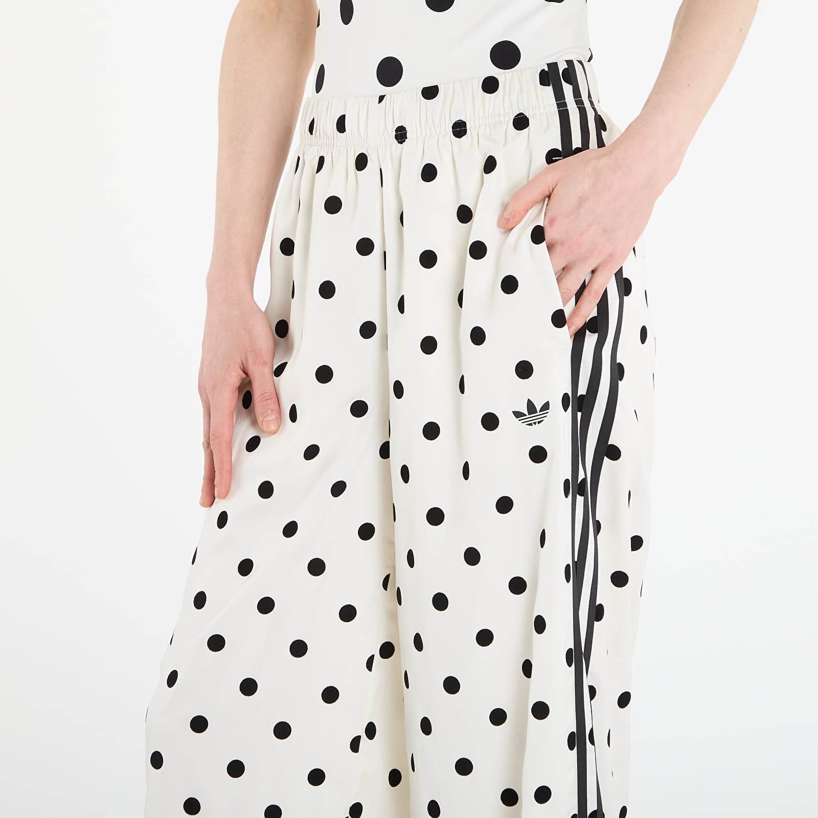 Women's Trousers adidas Satin Polka Dots Wide Leg Pant Off White