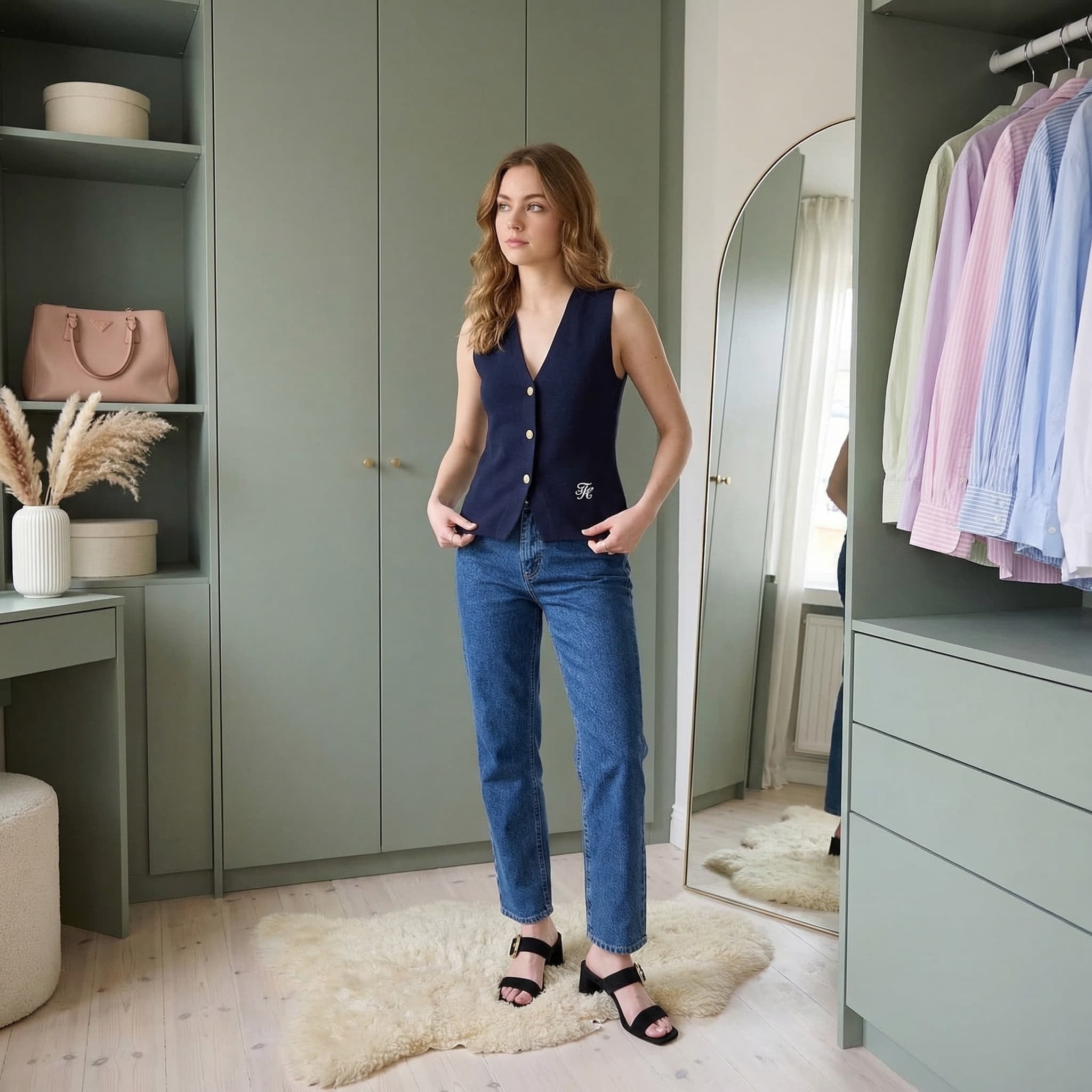 Brezrokavniki Tommy Hilfiger Co Full Needle Slim Vest Navy