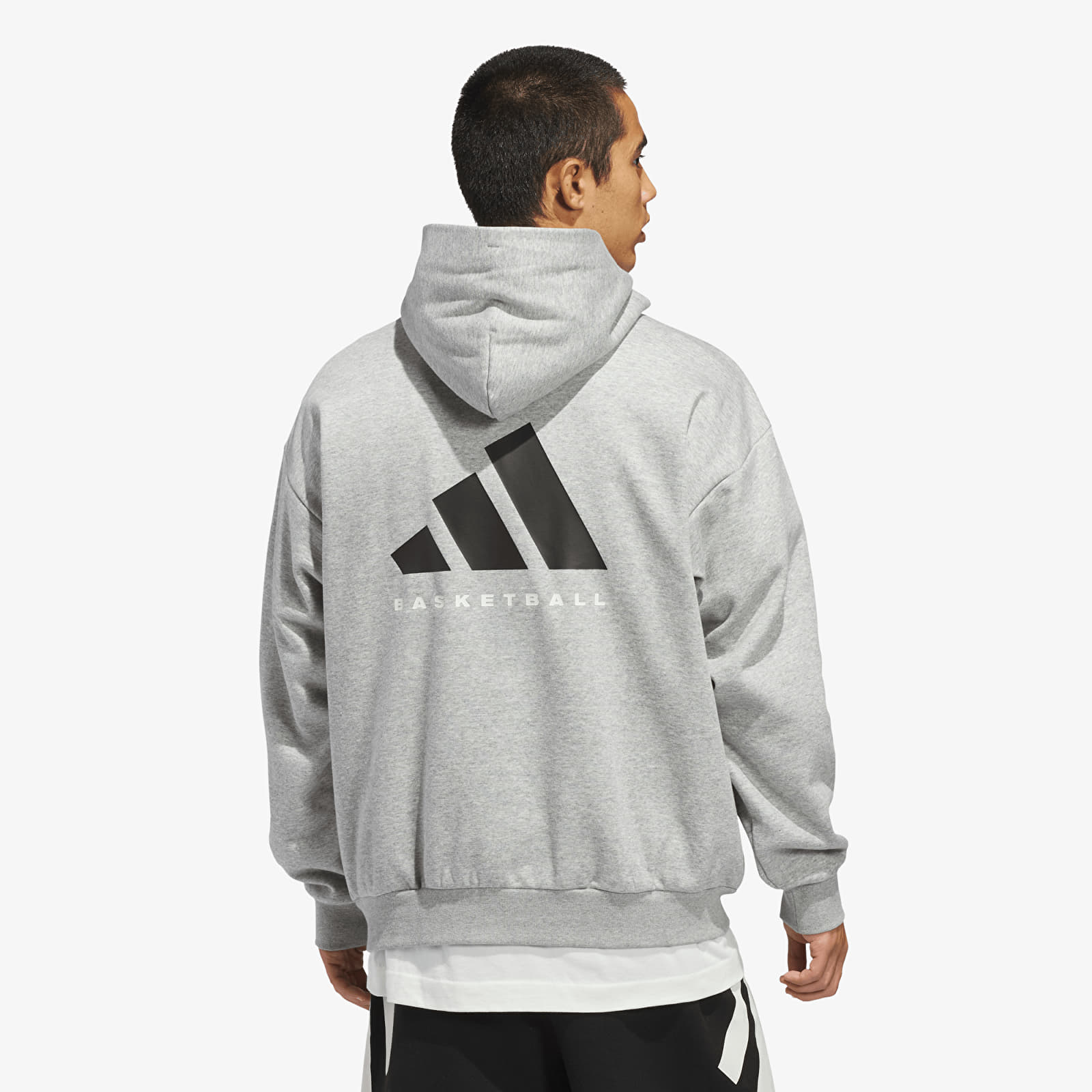 Sweats à capuche homme adidas Basketball Fleece Hoodie (Gender Neutral) Medium Grey Heather