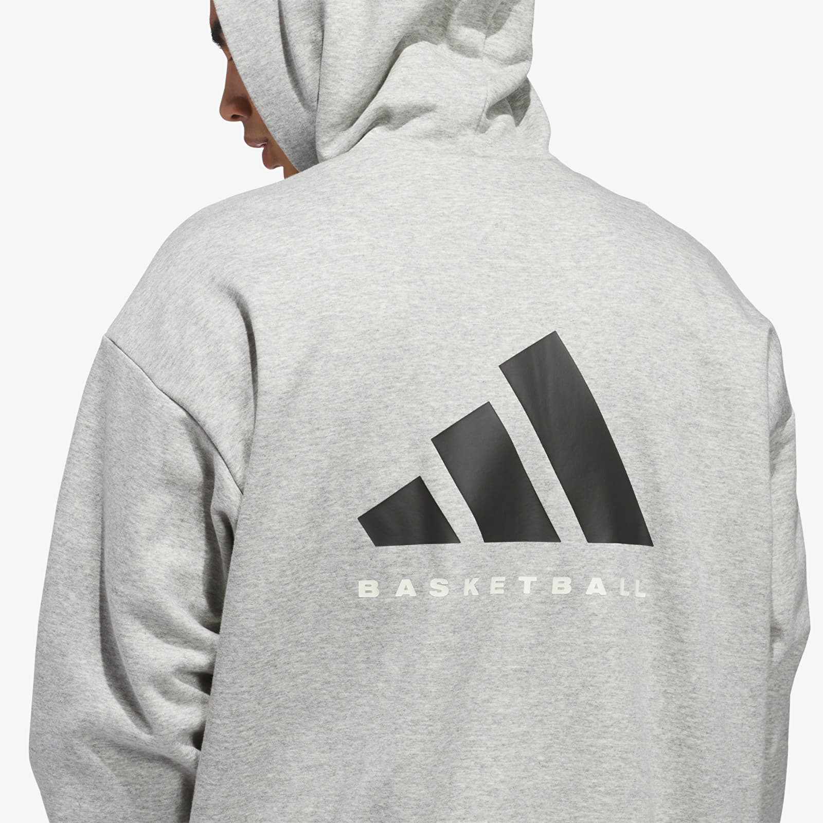 Sweats à capuche homme adidas Basketball Fleece Hoodie (Gender Neutral) Medium Grey Heather