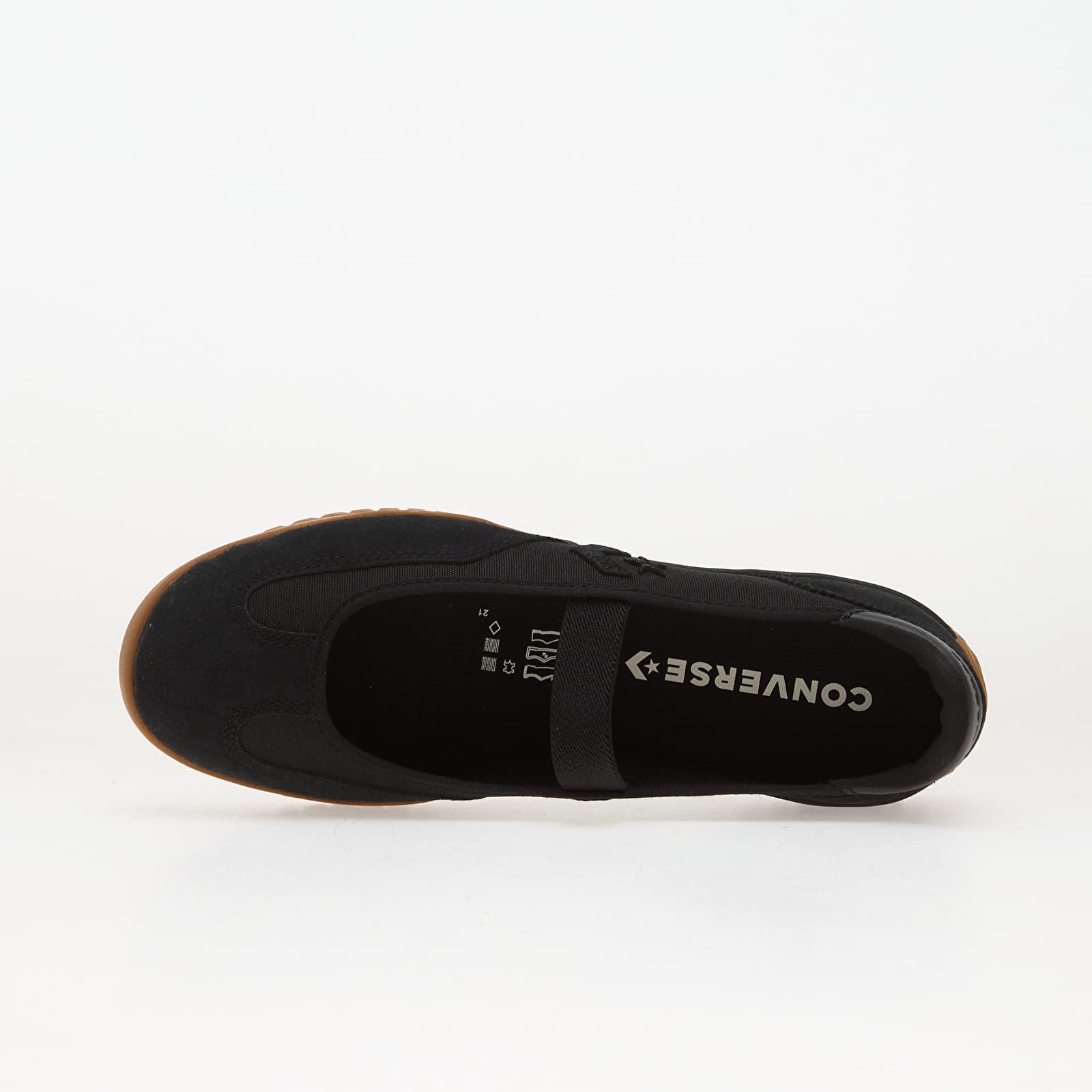 Vīriešu čības un apavi Converse Run Star Trainer Ballet Flat Black/ Black/ Gum