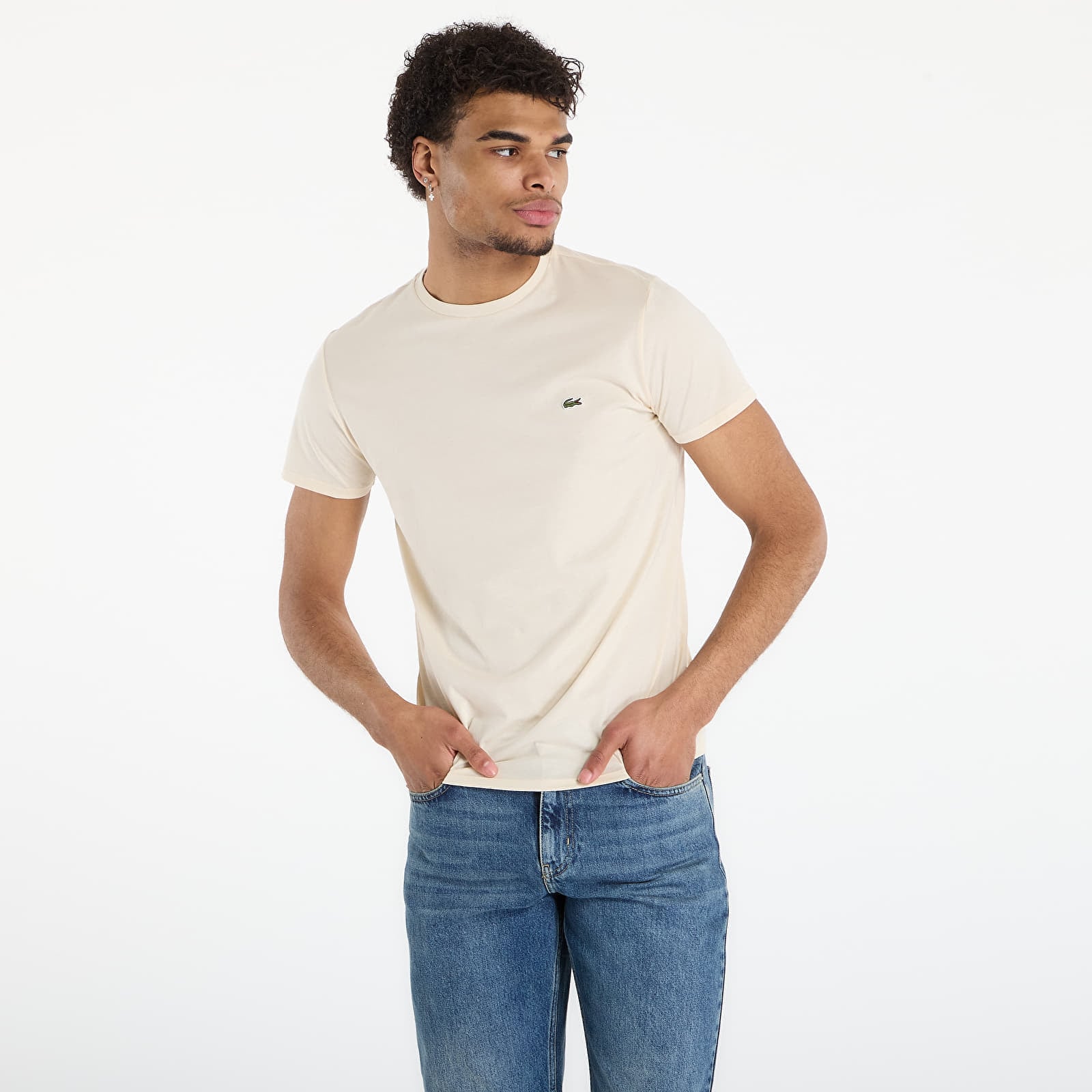 T-shirt LACOSTE Tee-Shirt Naturel Clair 5