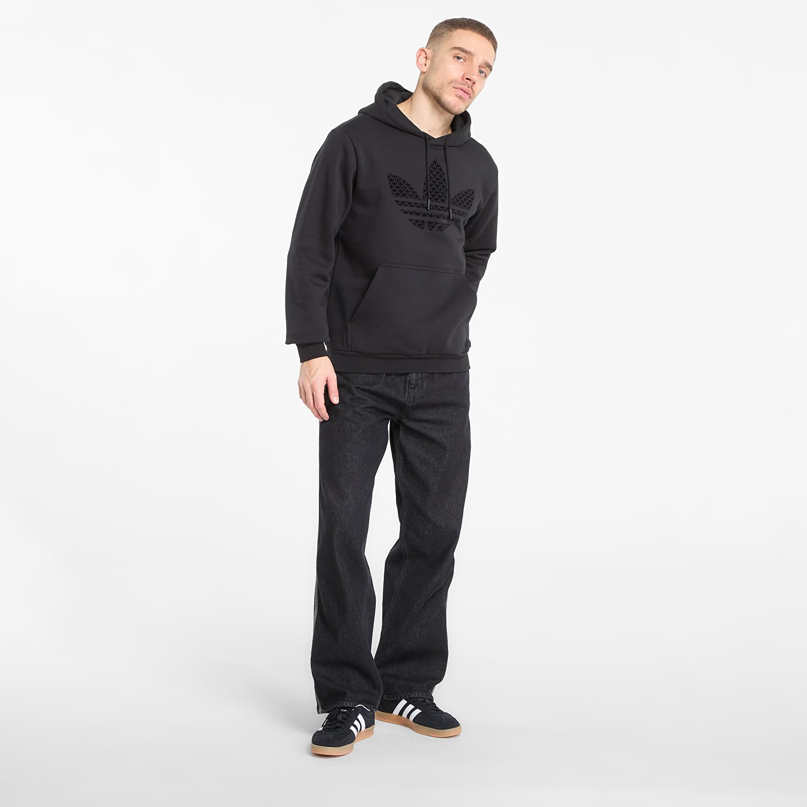 Meeste kampsunid adidas Monogram Infill Hoodie Black