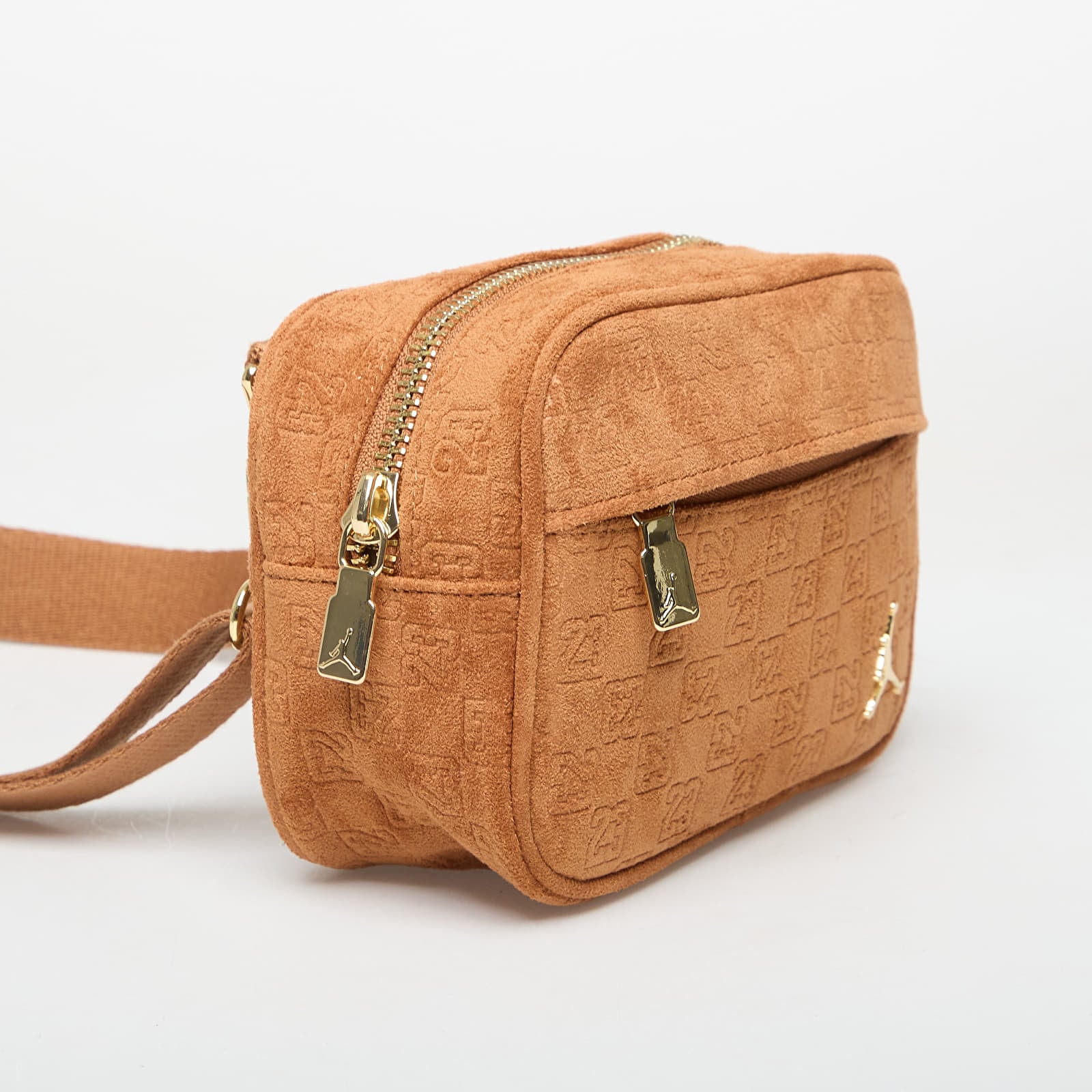 Vīriešu plecu somas Jordan Jam Suede Monogram Camera Bag Cognac