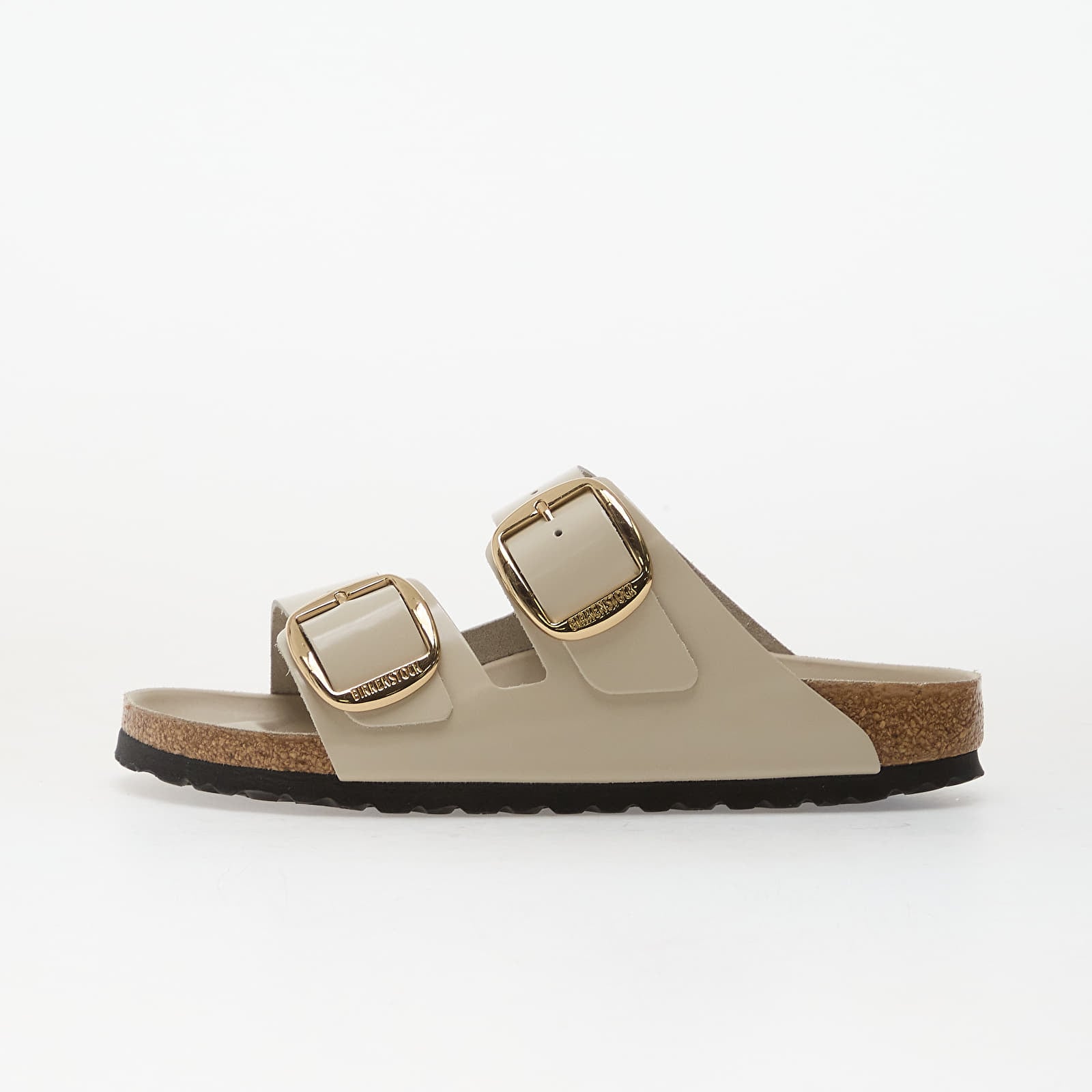 Naiste tossud ja kingad Birkenstock Arizona Big Buckle Natural Leather Patent Women High-Shine Oyster