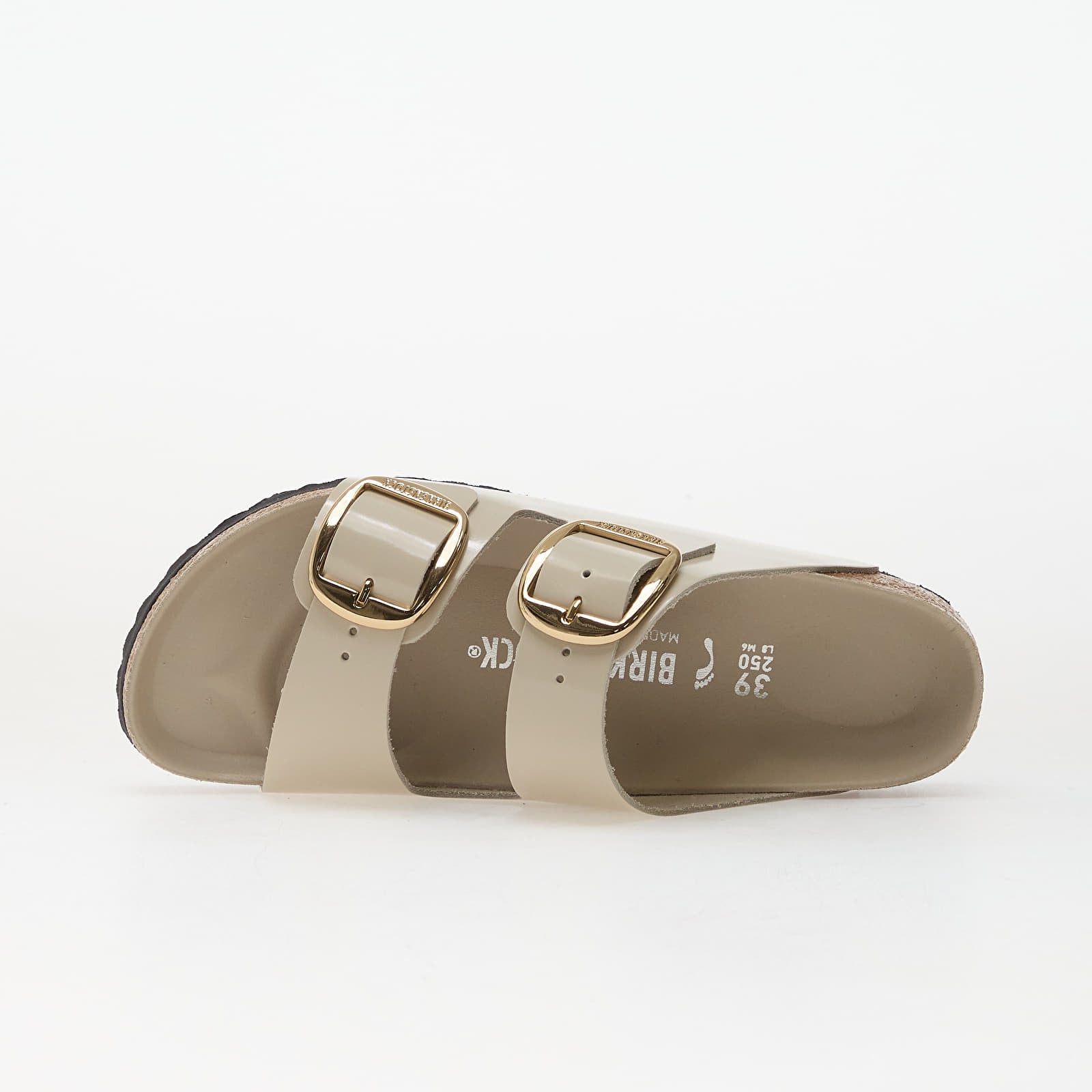 Naiste tossud ja kingad Birkenstock Arizona Big Buckle Natural Leather Patent Women High-Shine Oyster