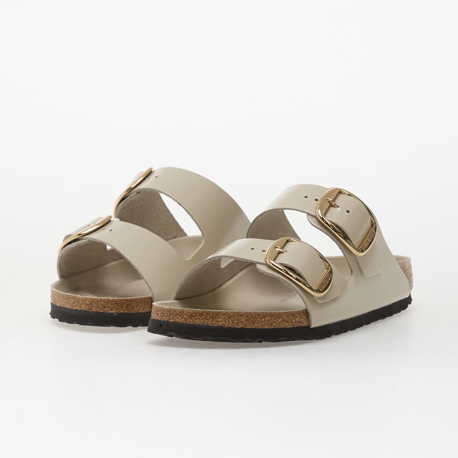 Naiste tossud ja kingad Birkenstock Arizona Big Buckle Natural Leather Patent Women High-Shine Oyster