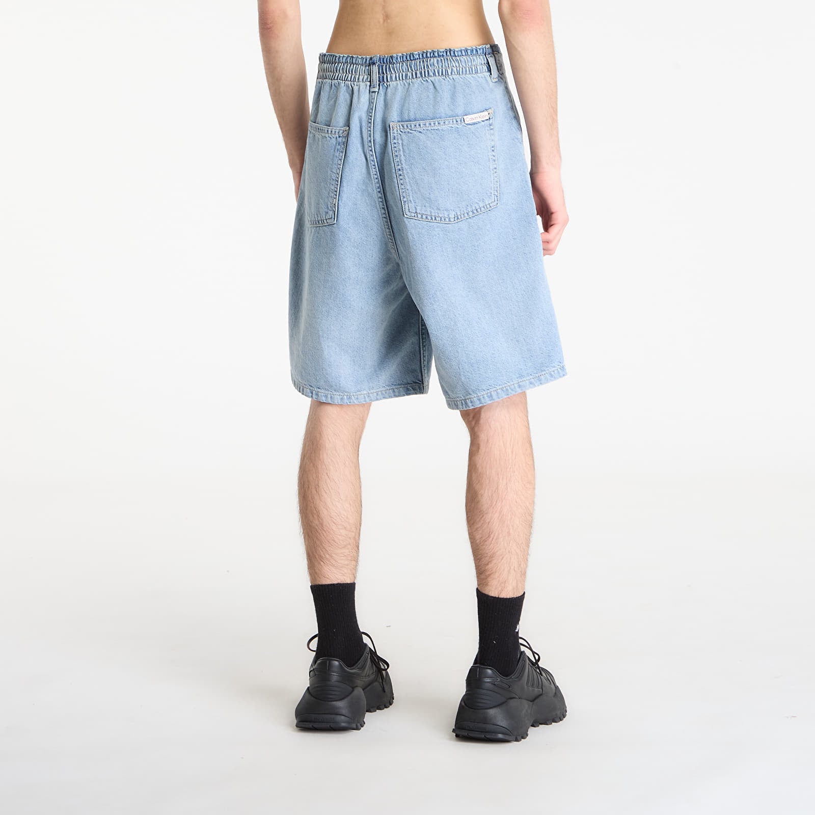 Shorts för män Calvin Klein Jeans Linen Denim Utlity Shorts Blue