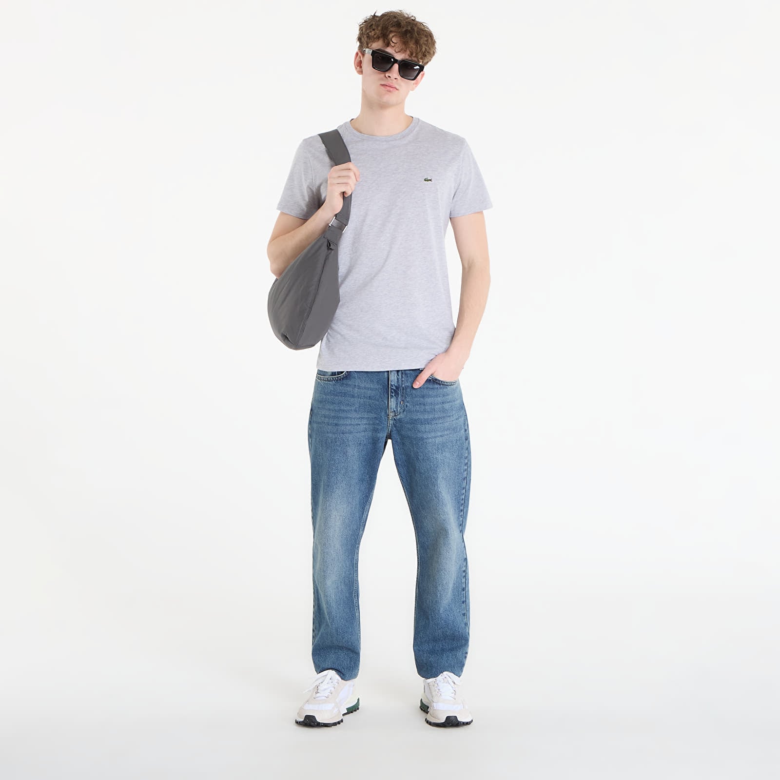 T-skjorter for menn LACOSTE Tee-Shirt Silver Chine