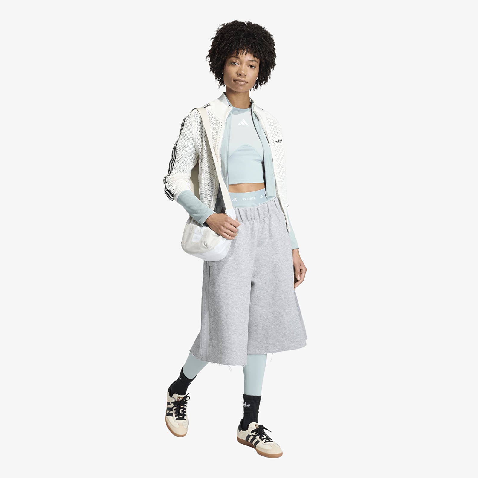 Gensere for kvinner adidas Knitted Crochet Firebird Track Top Off White