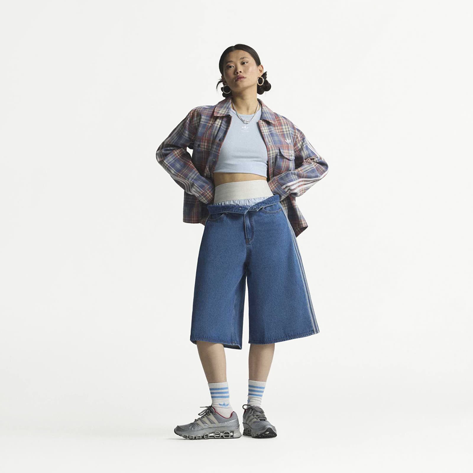 Shorts for kvinner adidas Firebird Jorts Denim Medium Vintage Denim