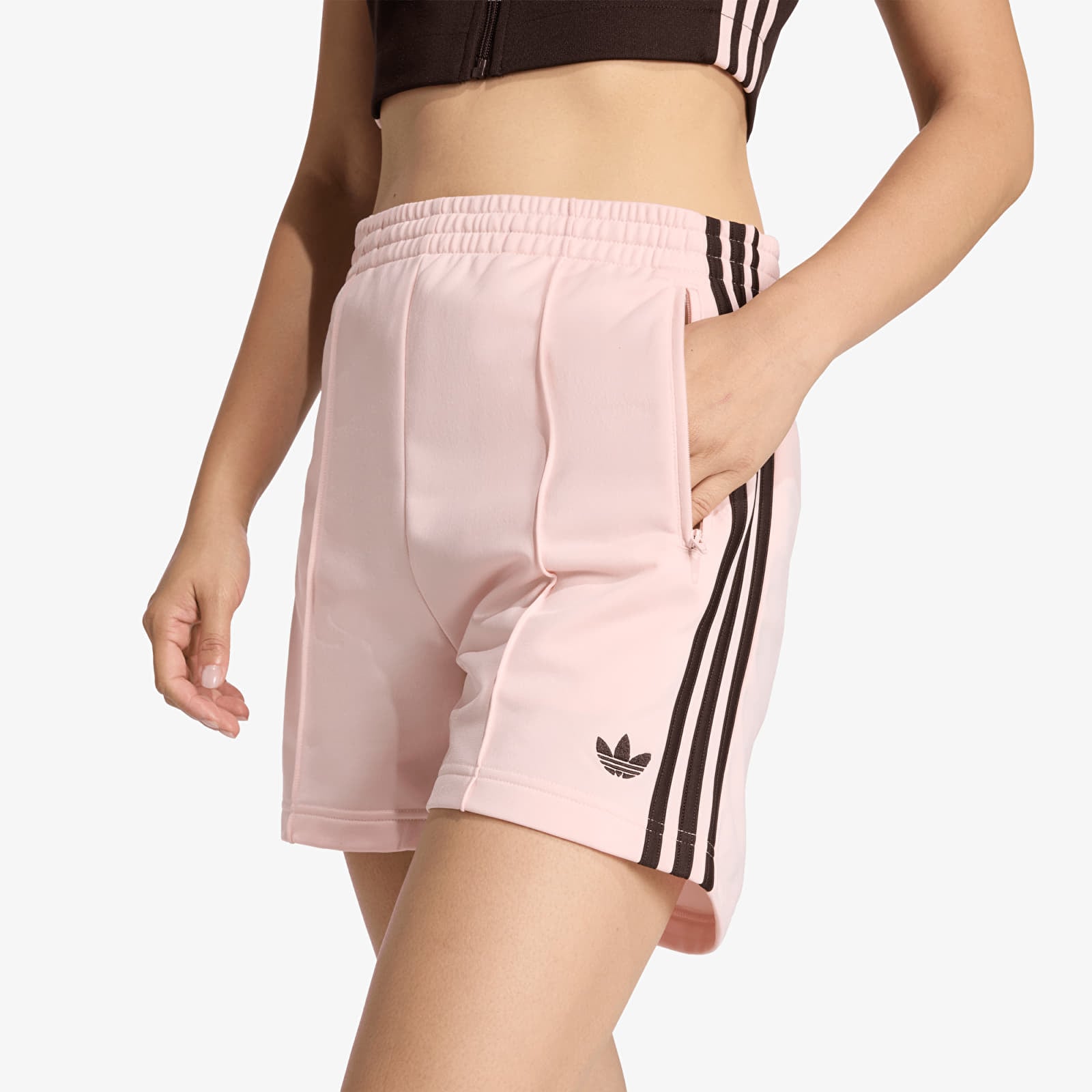 Shorts for kvinner adidas Firebird Classic Shorts Sandy Pink/ Aurora Coffee