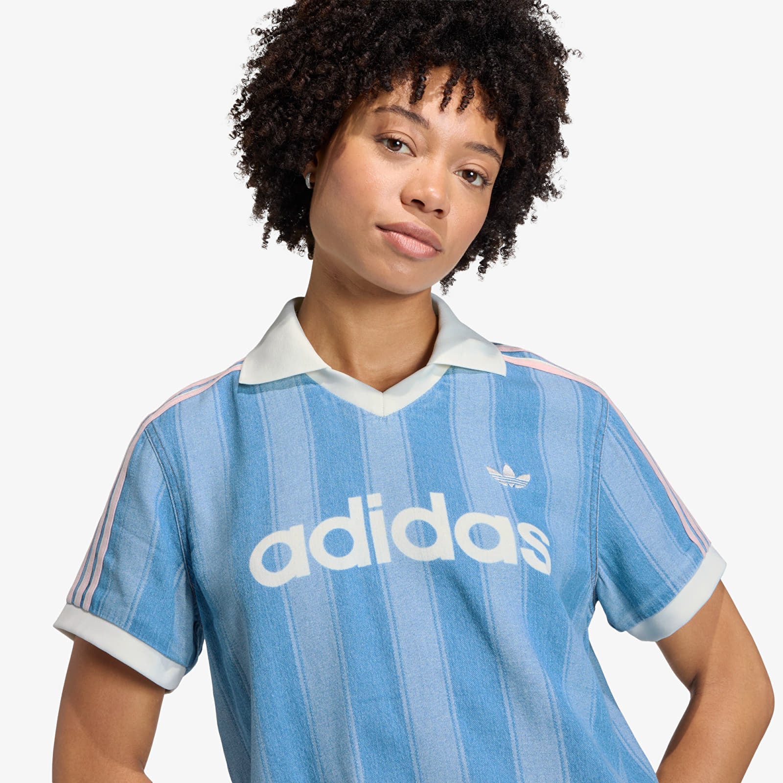Trøyer for kvinner adidas Denim Football Jersey Indigo Denim