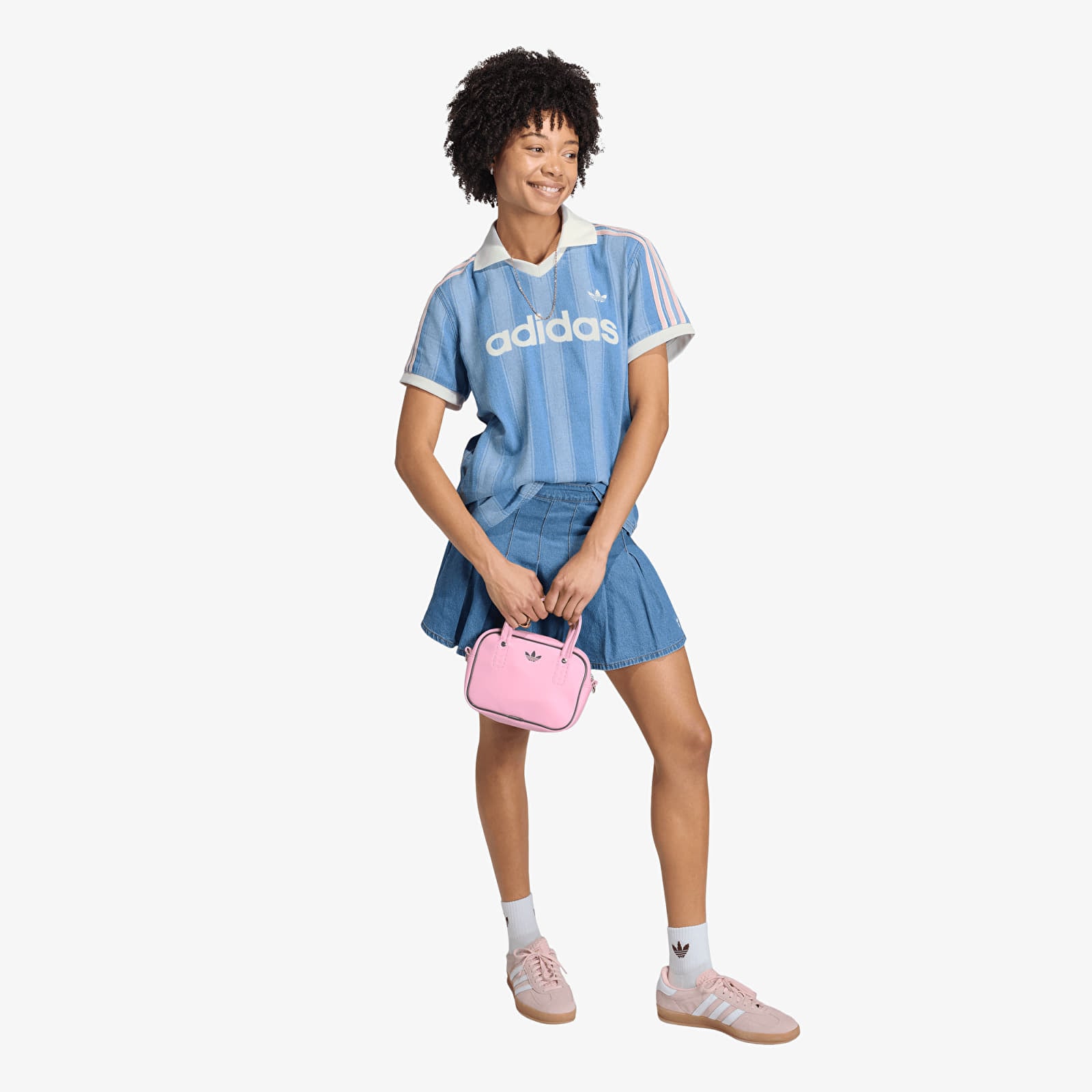 Trøyer for kvinner adidas Denim Football Jersey Indigo Denim