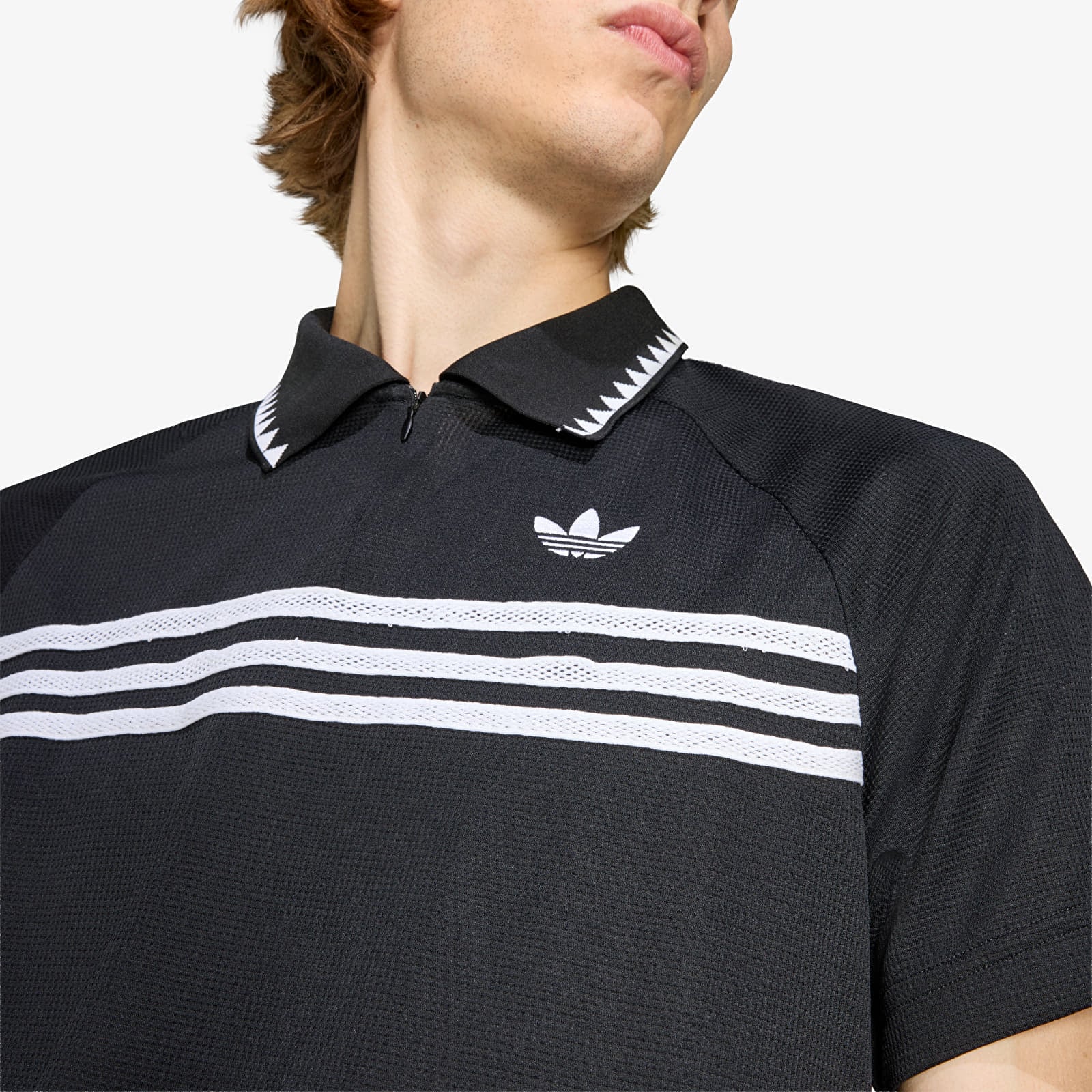 T-Shirts Männer adidas Chest Stripes Slim Polo Black