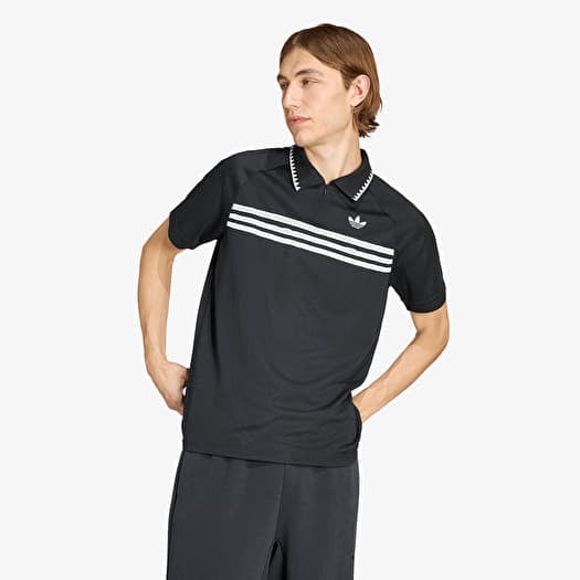 T-skjorte adidas Chest Stripes Slim Polo Black
