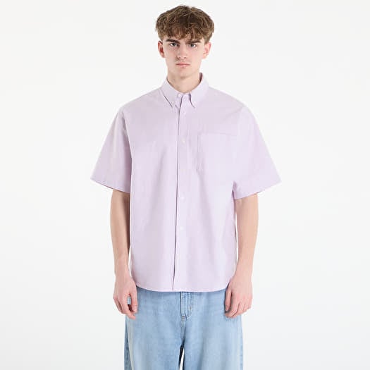 Košile Carhartt WIP S/S Braxton Shirt UNISEX Gentle Purple/ Wax