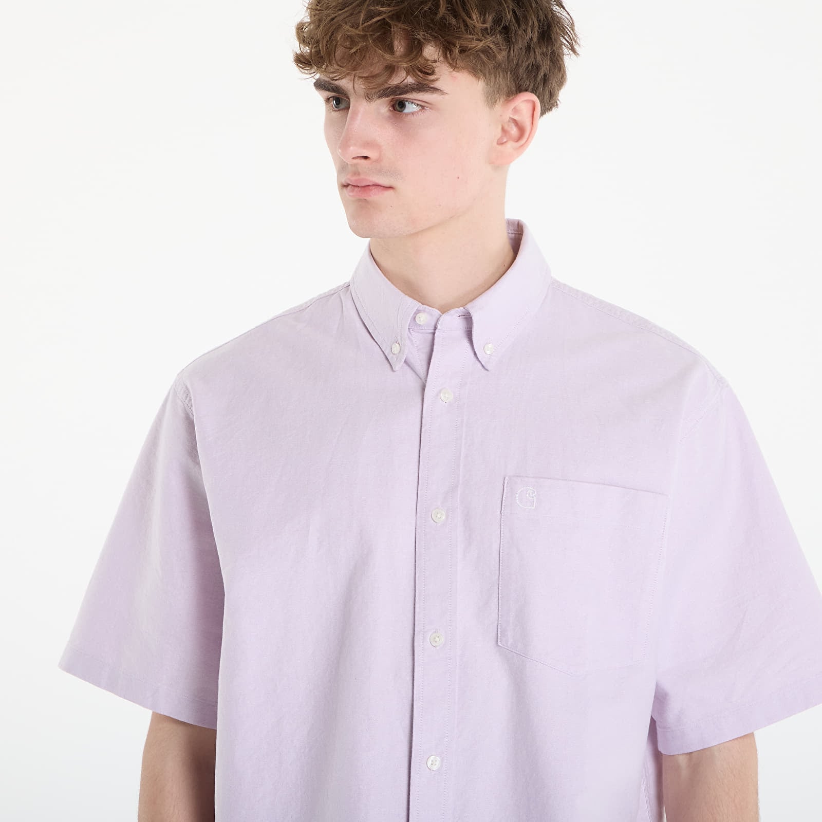 Men's shirts Carhartt WIP S/S Braxton Shirt UNISEX Gentle Purple/ Wax