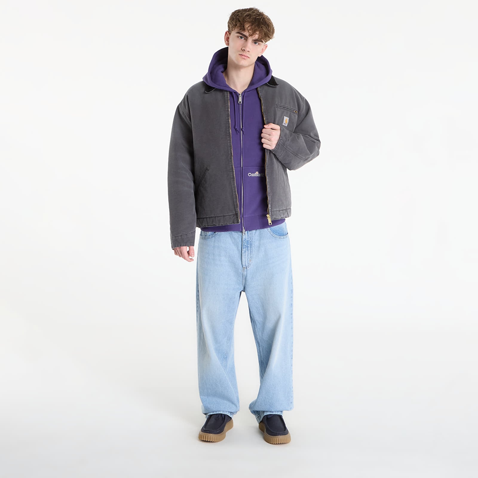 Herren-Sweatshirts Carhartt WIP Hooded WIP Label Sweat Jacket UNISEX Calla