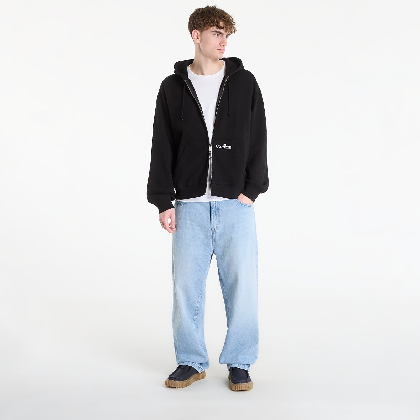 Herren-Sweatshirts Carhartt WIP Hooded WIP Label Sweat Jacket UNISEX Black