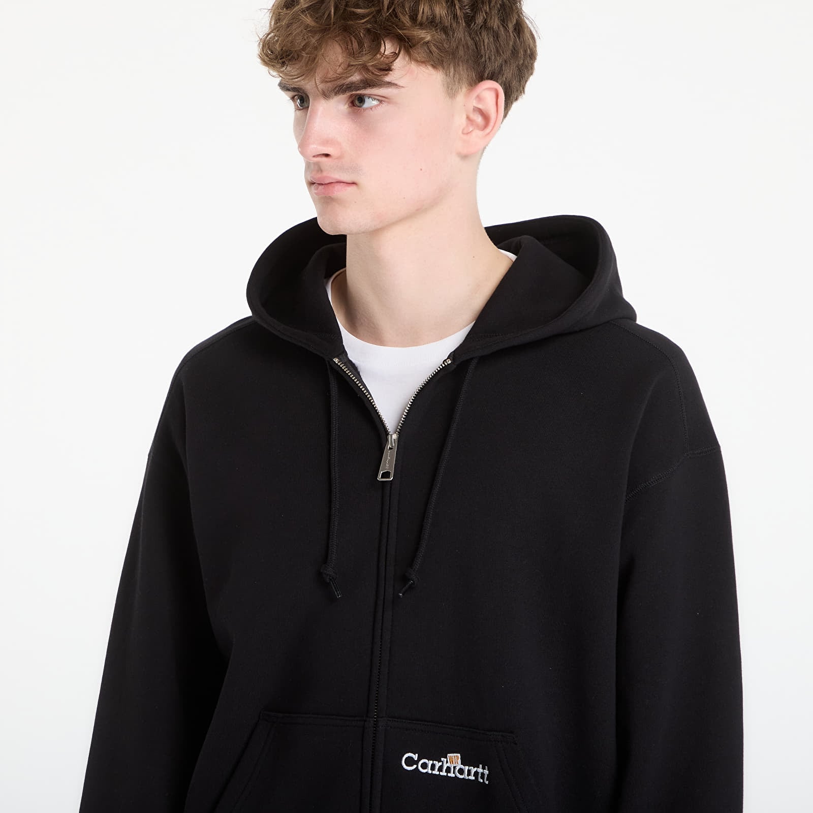 Herren-Sweatshirts Carhartt WIP Hooded WIP Label Sweat Jacket UNISEX Black