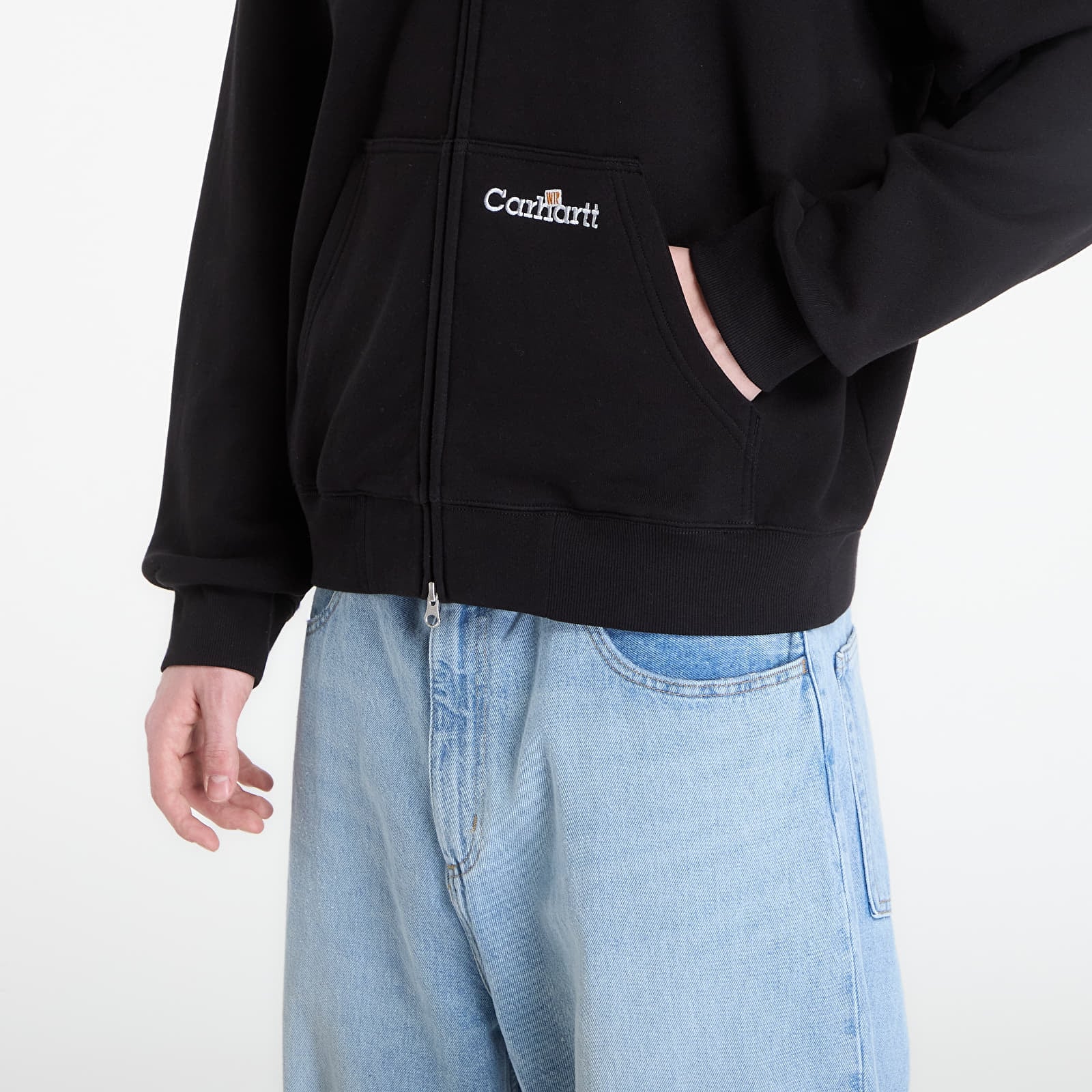 Herren-Sweatshirts Carhartt WIP Hooded WIP Label Sweat Jacket UNISEX Black