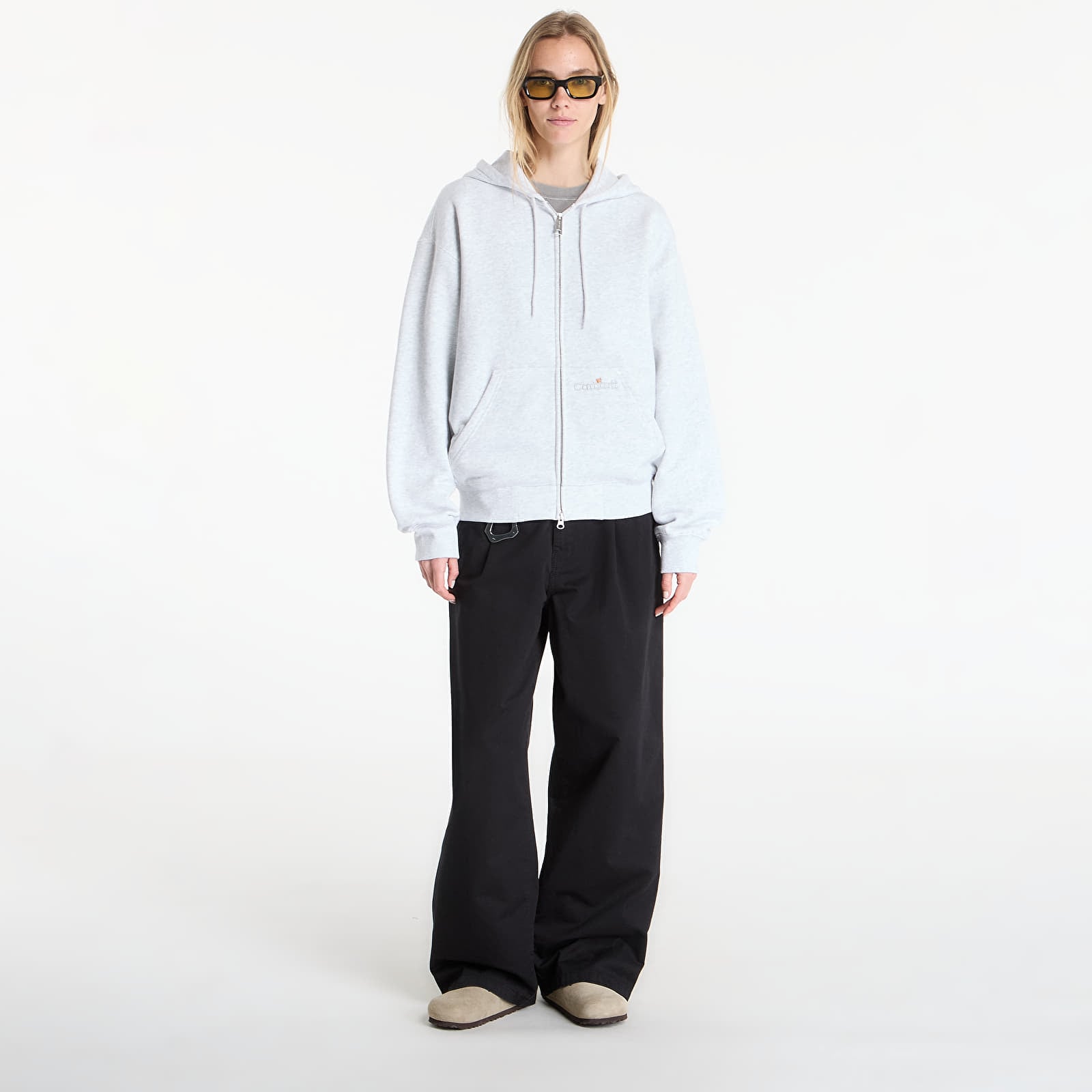 Herren-Sweatshirts Carhartt WIP Hooded WIP Label Sweat Jacket UNISEX Ash Heather