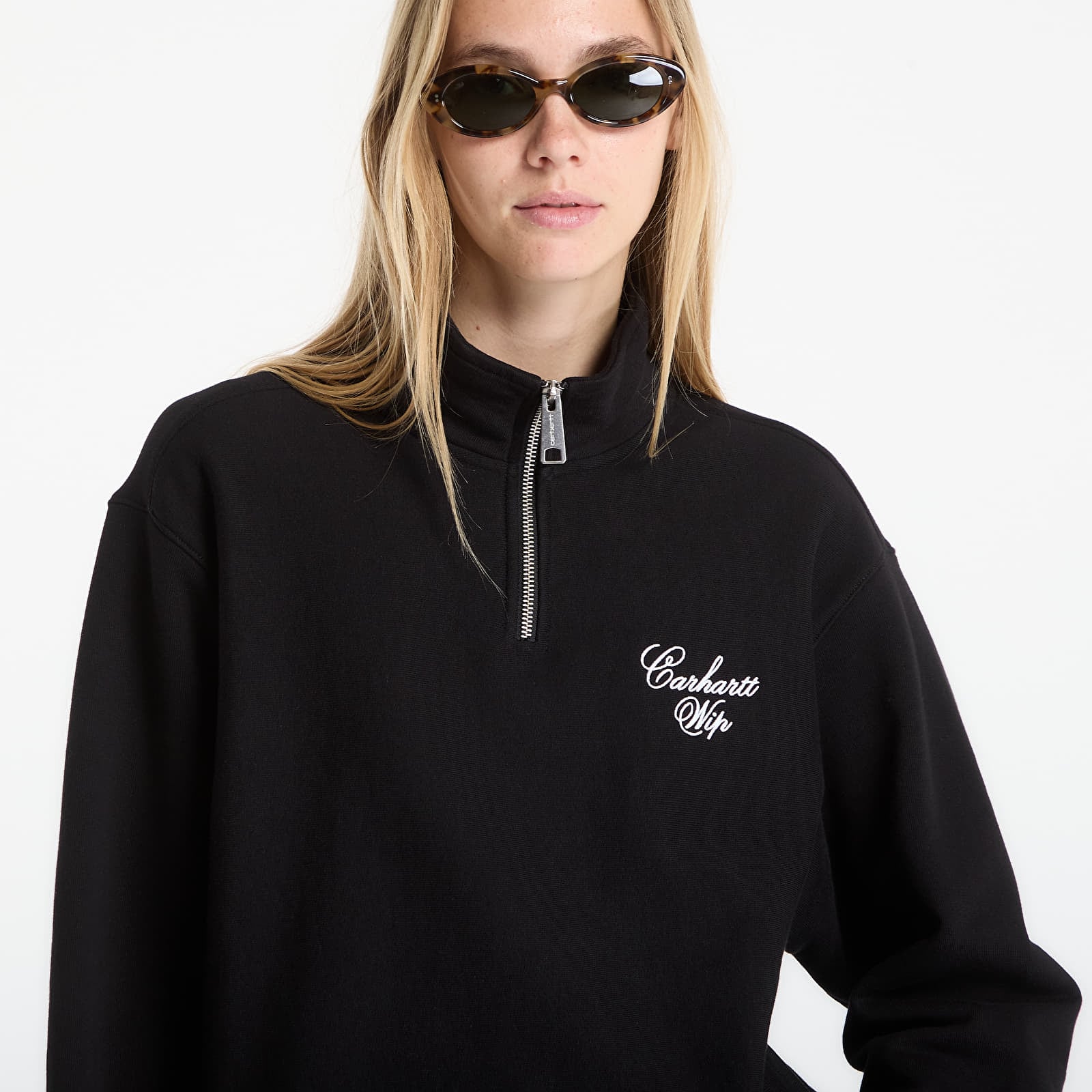 Мужские худи Carhartt WIP Longhand Half Zip Sweat UNISEX Black/ White