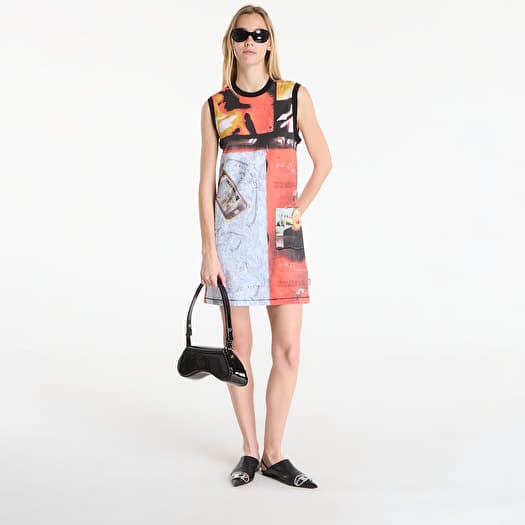 diesel jersey dress Women's Jersey dress with see-through effect | Grey
