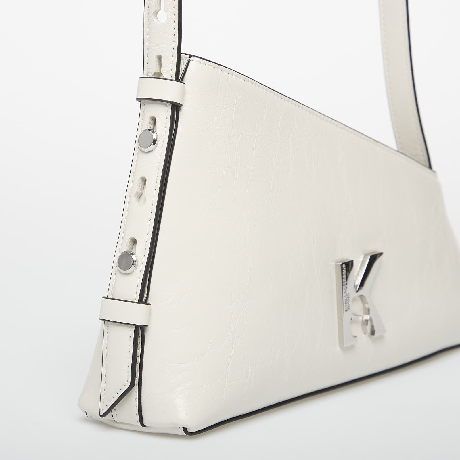 Sieviešu rokassomiņas Karl Lagerfeld Jeans Geo Lthr Shoulderbag Shiny Off White