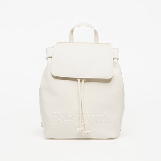 Kuprinė Desigual Back Half Logo Luena Mini Ecru Backpack White