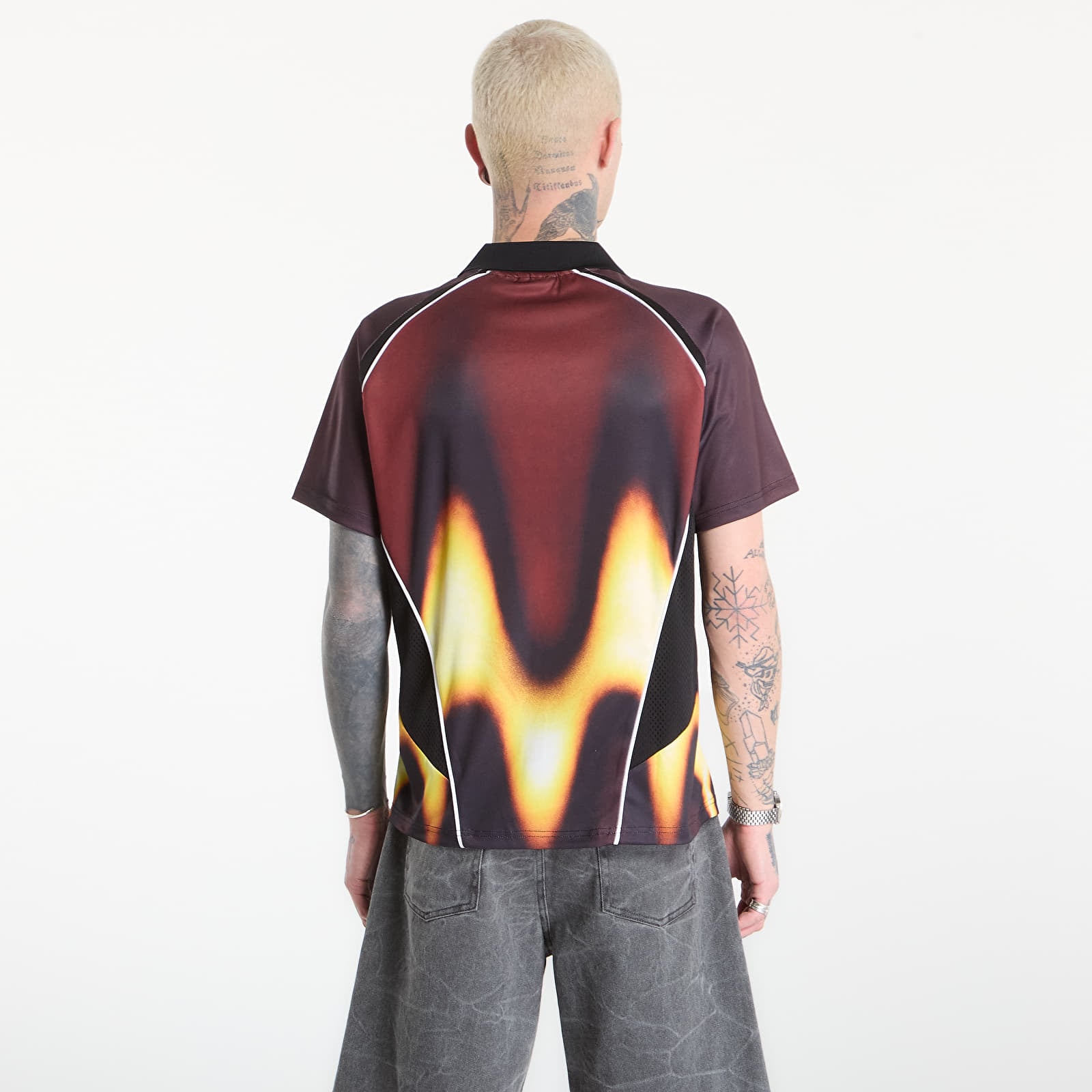 Мъжки тениски OBEY Blurred Soccer Jersey Burnt Red