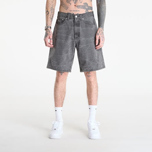 Shorts OBEY Bigwig Baggy Denim Short Black Wrinkle Wash