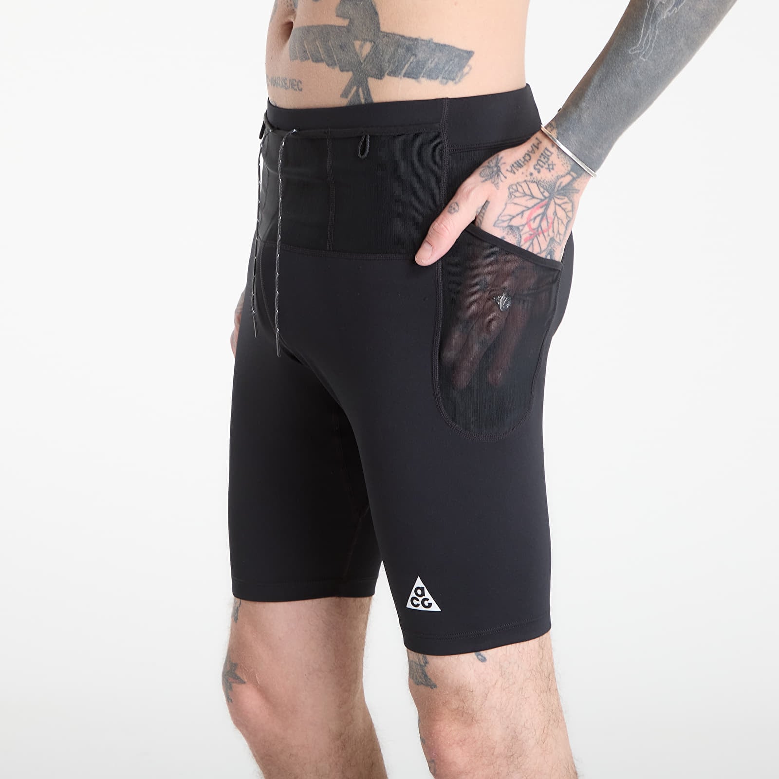 Ανδρικά κολάν Nike ACG "Lava Loops" Men's Dri-FIT ADV 1/2-Length Trail Running Tights Black/ Summit White