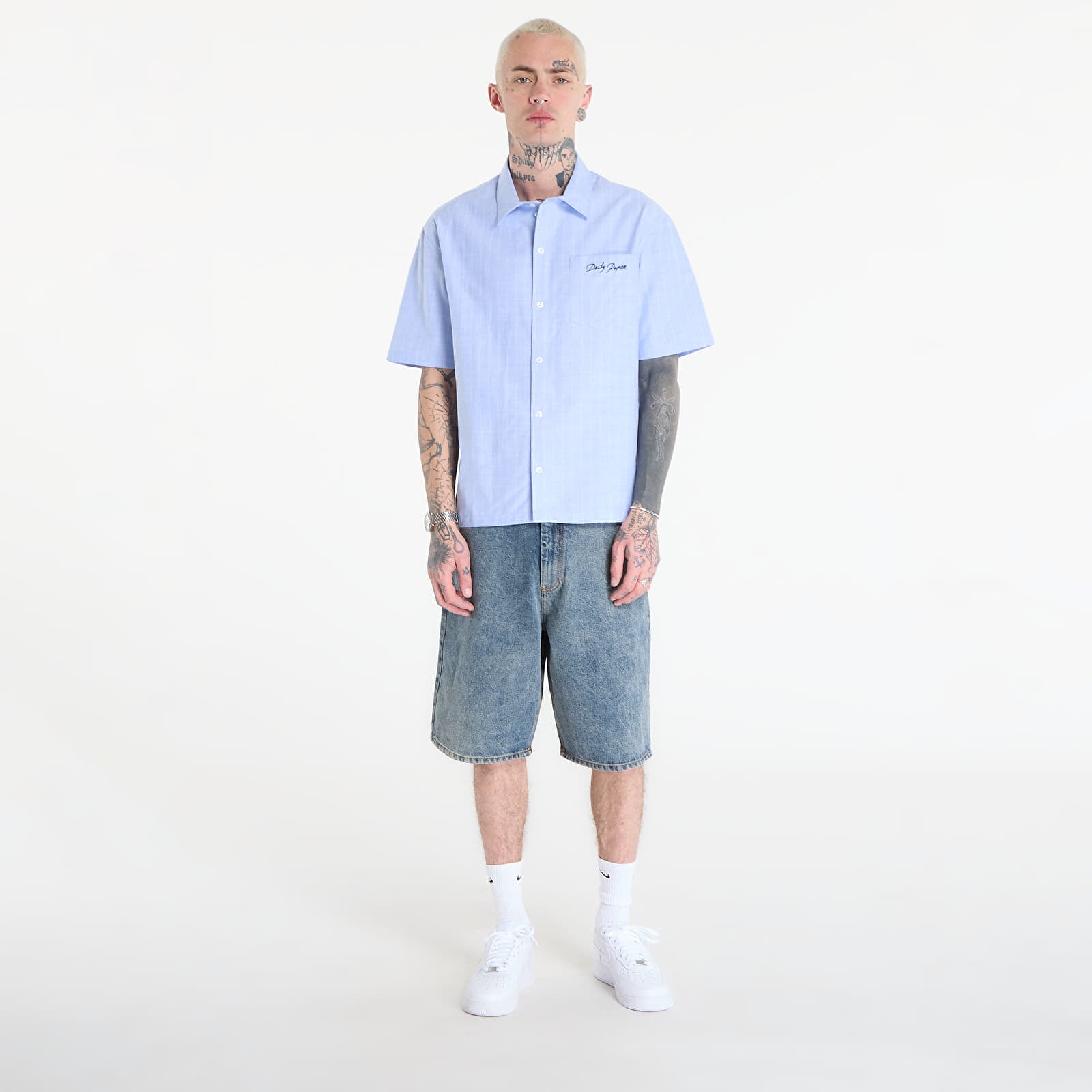 Men's shorts Daily Paper Compact Shield Embroidery Denim Shorts Denim