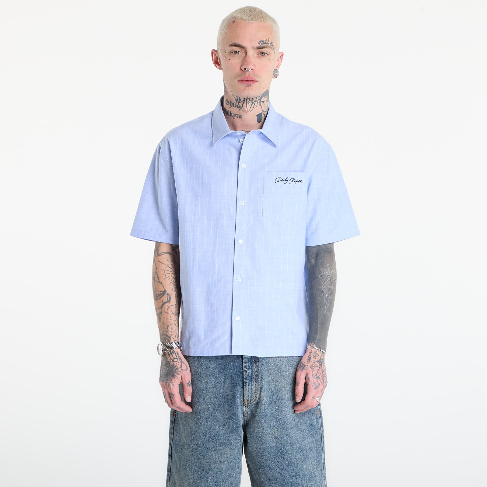Shirts Daily Paper Script Ss Shirt Blue