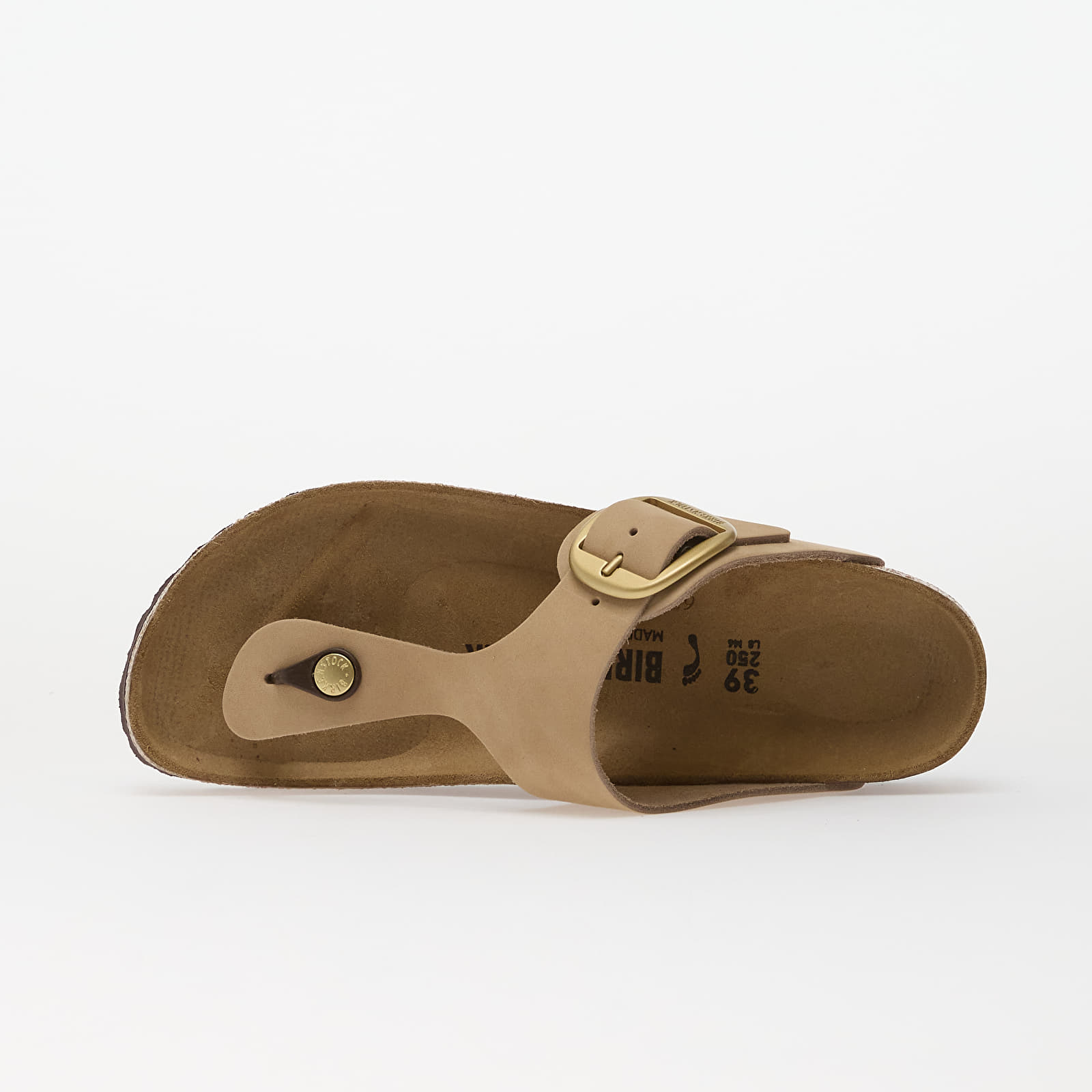 Dámske topánky a tenisky Birkenstock Gizeh Big Buckle Nubuck Leather Women Sandcastle