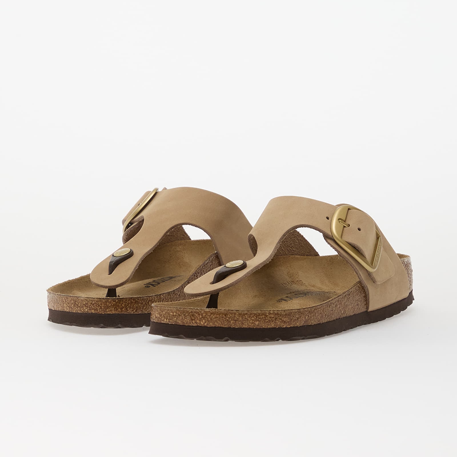 Dámske topánky a tenisky Birkenstock Gizeh Big Buckle Nubuck Leather Women Sandcastle