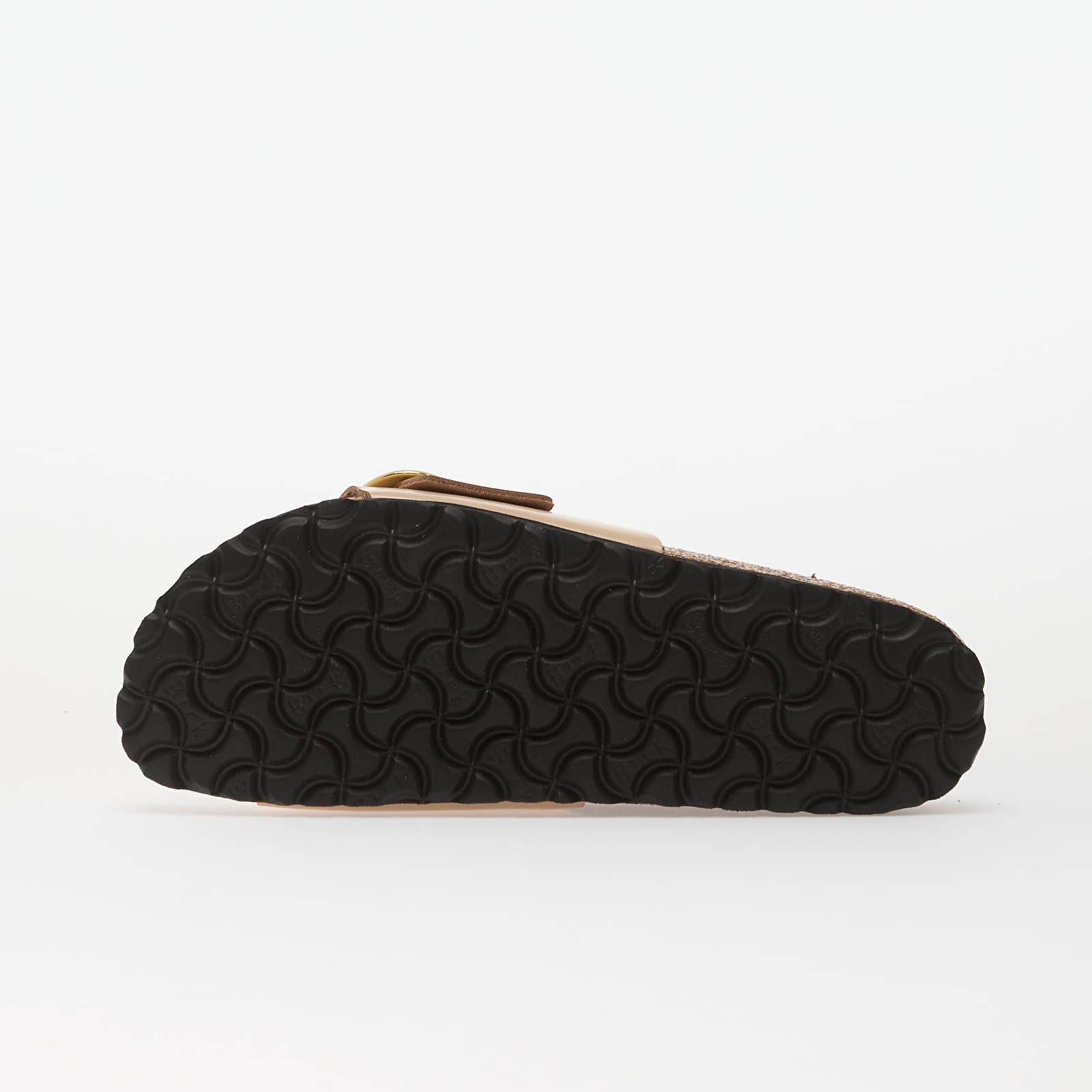 Sneakers und Schuhe für Frauen Birkenstock Madrid Big Buckle Natural Leather Patent Women High-Shine New Beige