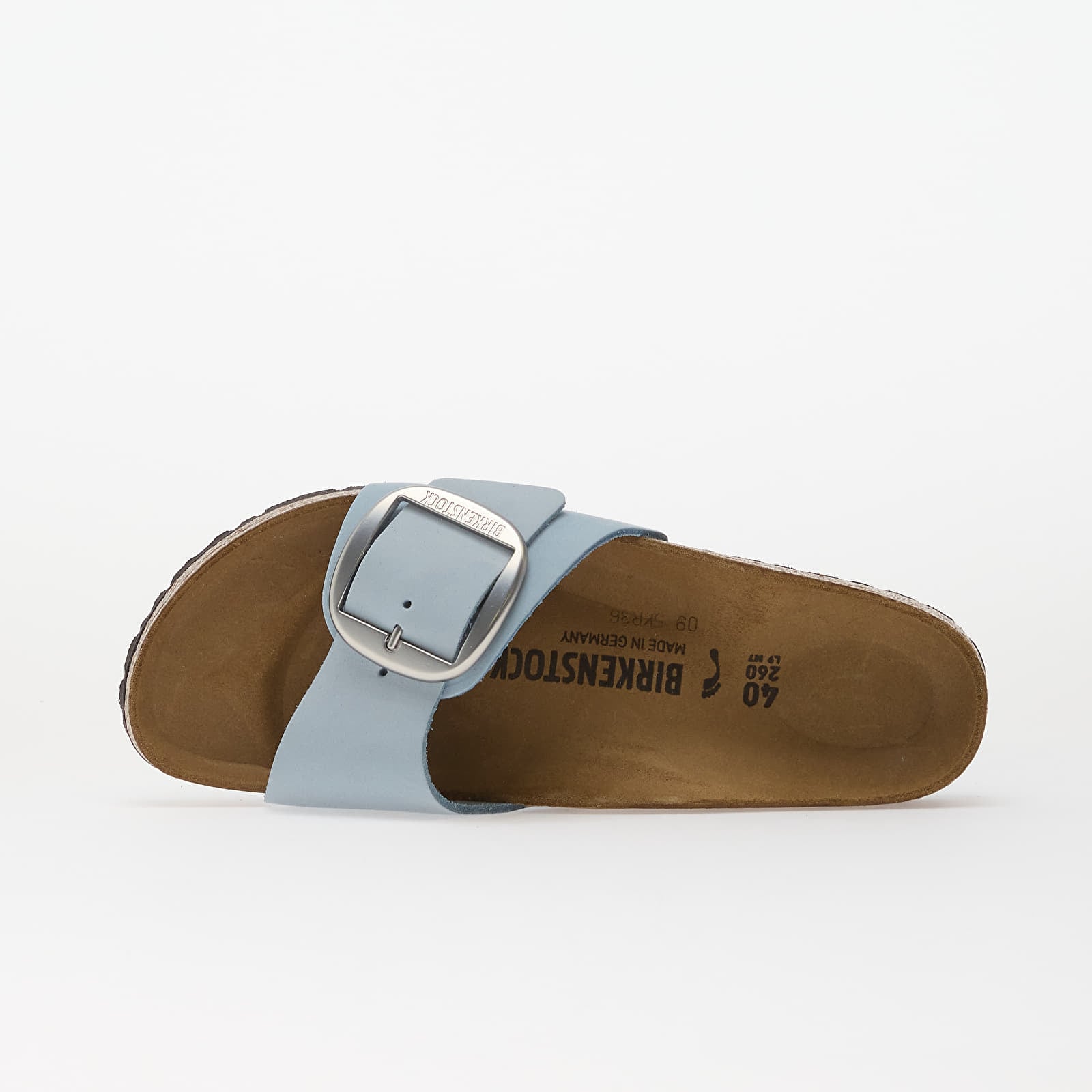 Women's sneakers and shoes Birkenstock Madrid Big Buckle Nubuck Leather Women Baby Blue