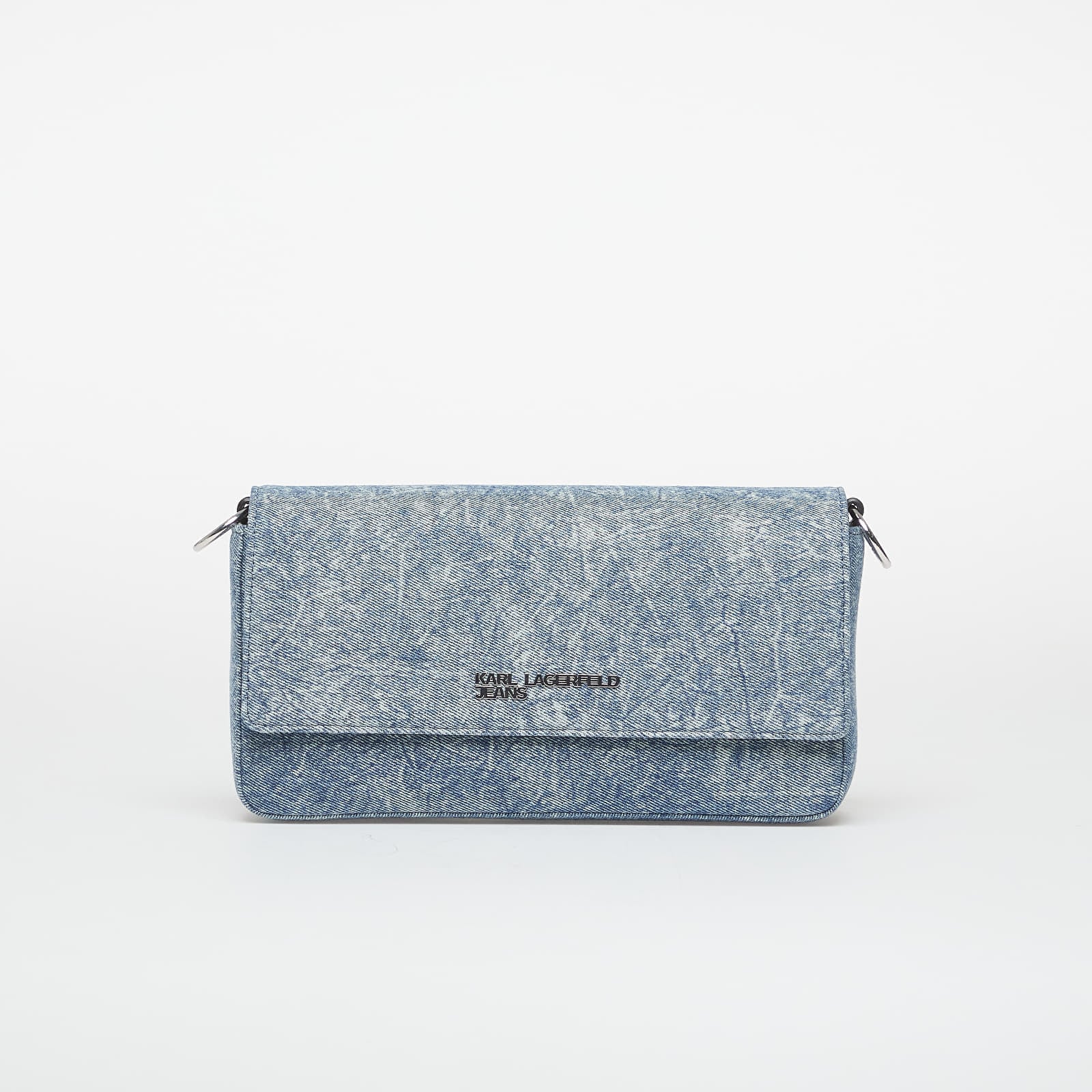 Karl Lagerfeld Jeans Denim Chain Top Handle Bag Washed Medium Blue Universal