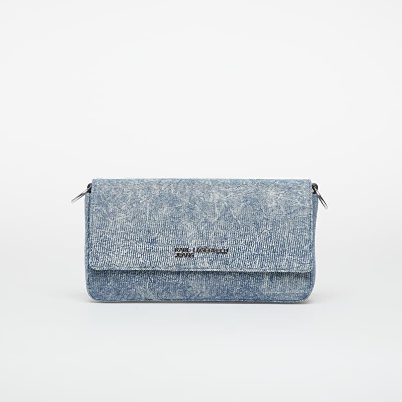 Karl Lagerfeld Jeans Denim Chain Top Handle Bag Washed Medium Blue