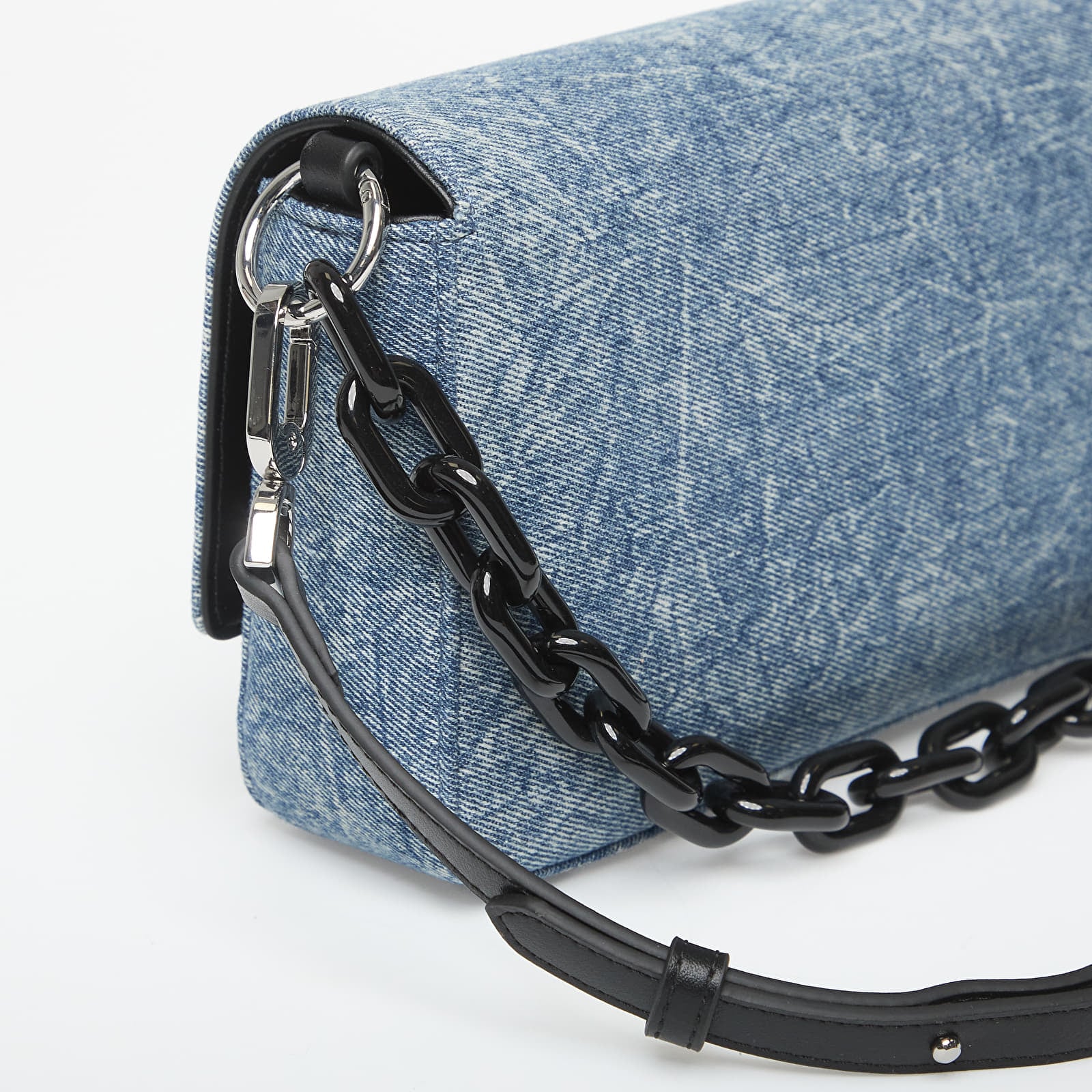 Torbice Karl Lagerfeld Jeans Denim Chain Top Handle Bag Washed Medium Blue