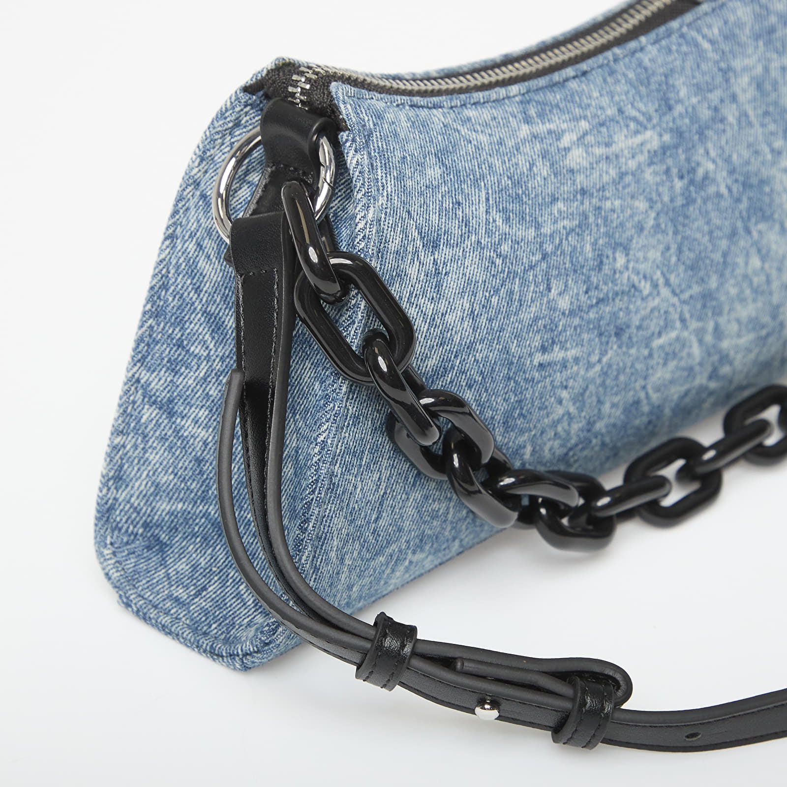 Rokassomas Karl Lagerfeld Jeans Denim Chain Sm Shoulderbag Washed Medium Blue
