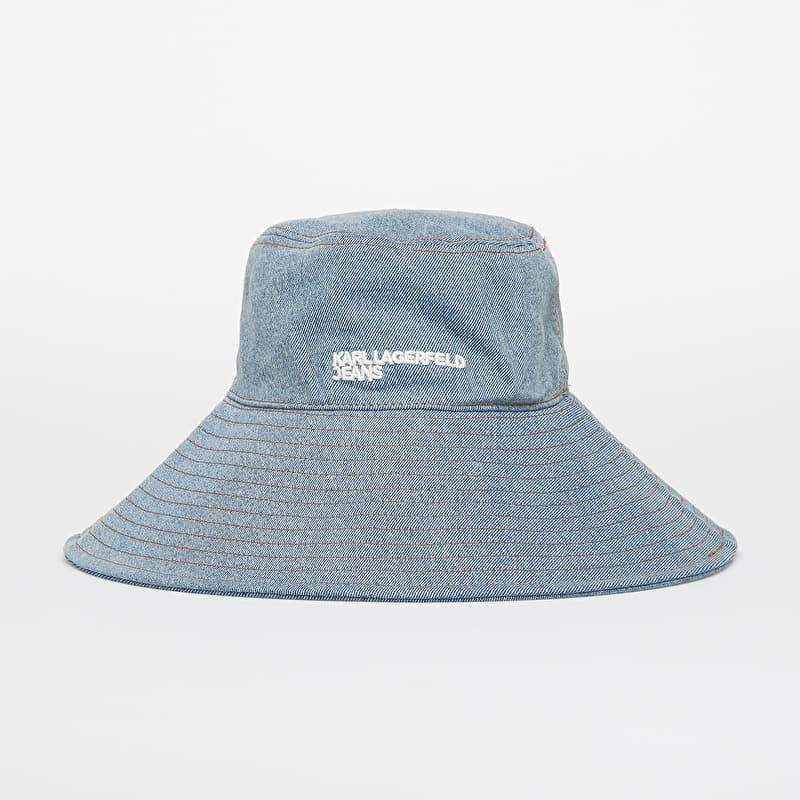 Klobuk Karl Lagerfeld Jeans Denim Summer Bucket Hat Washed Mid Blue