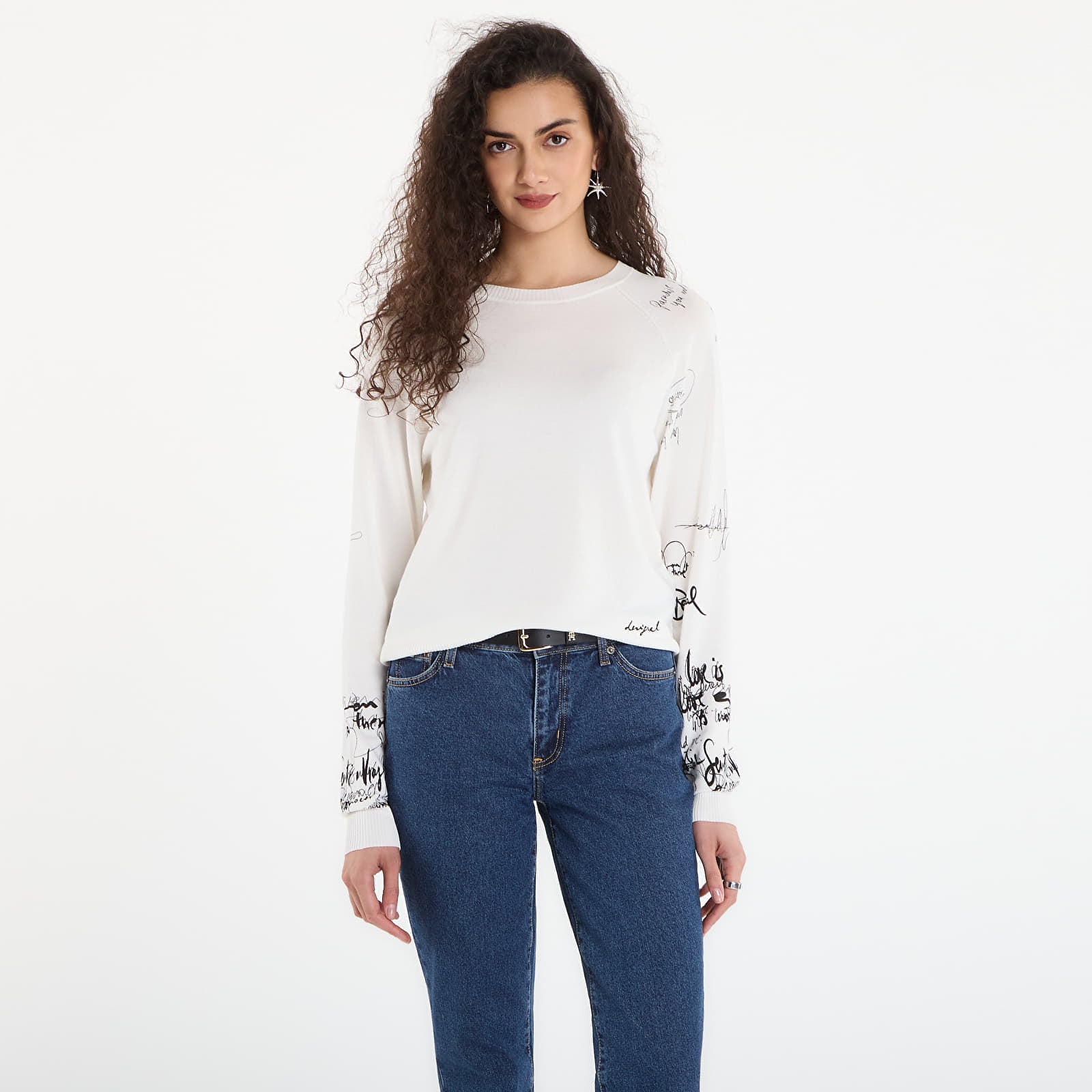 Пуловер Desigual Jers Marquette Pullover White L